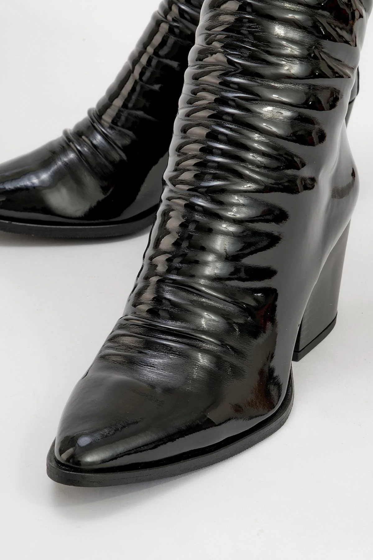 Laval - Black Patent Block Heel Boot (Women) - Image 3