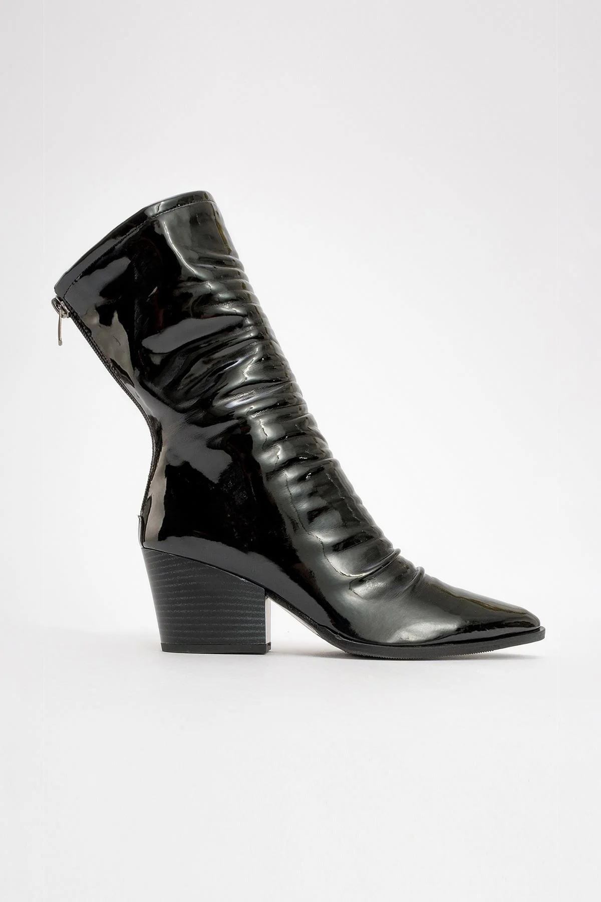 Laval - Black Patent Block Heel Boot (Women) - Image 4