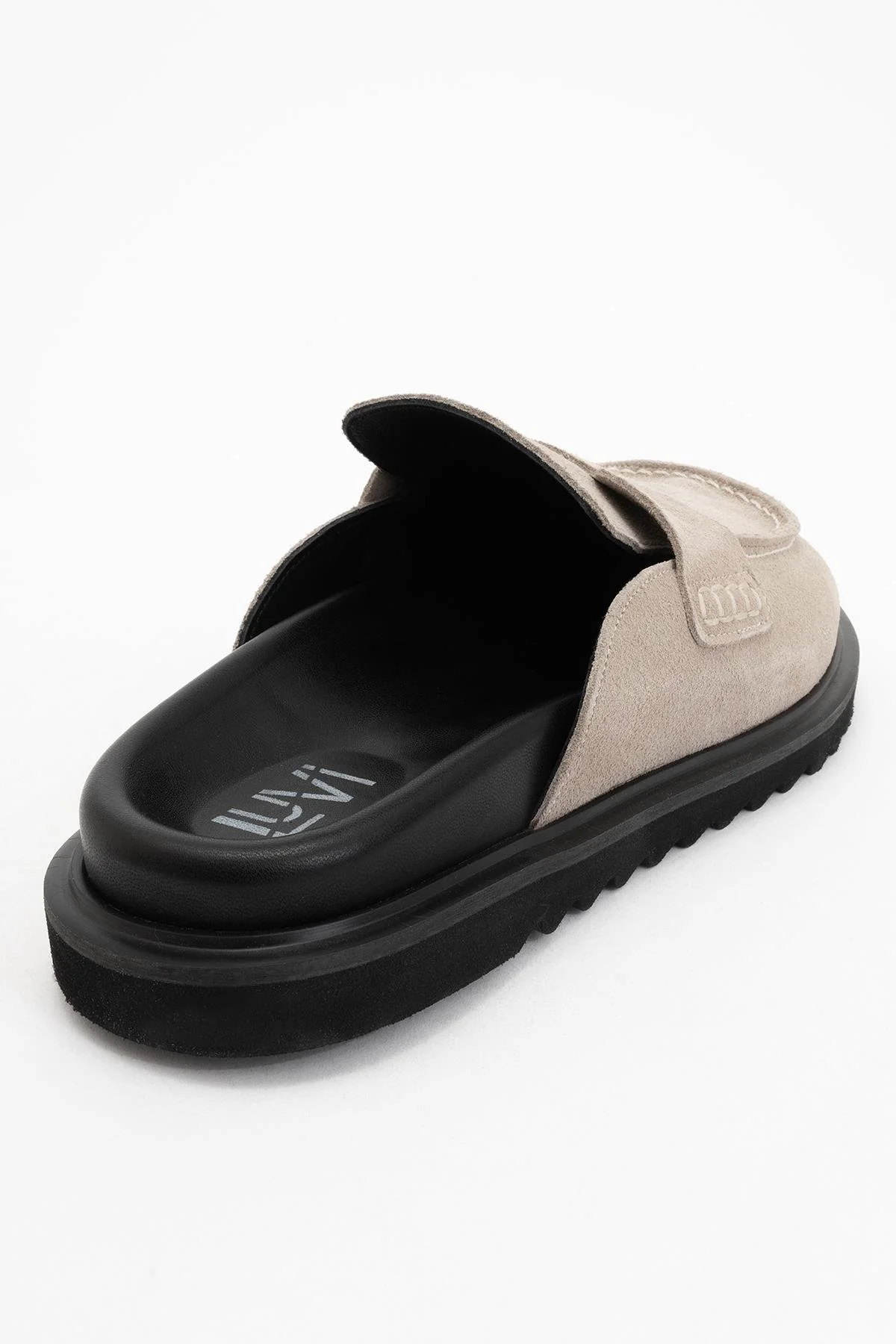 Laven - Beige Suede Leather Clogs (Women) - Image 4