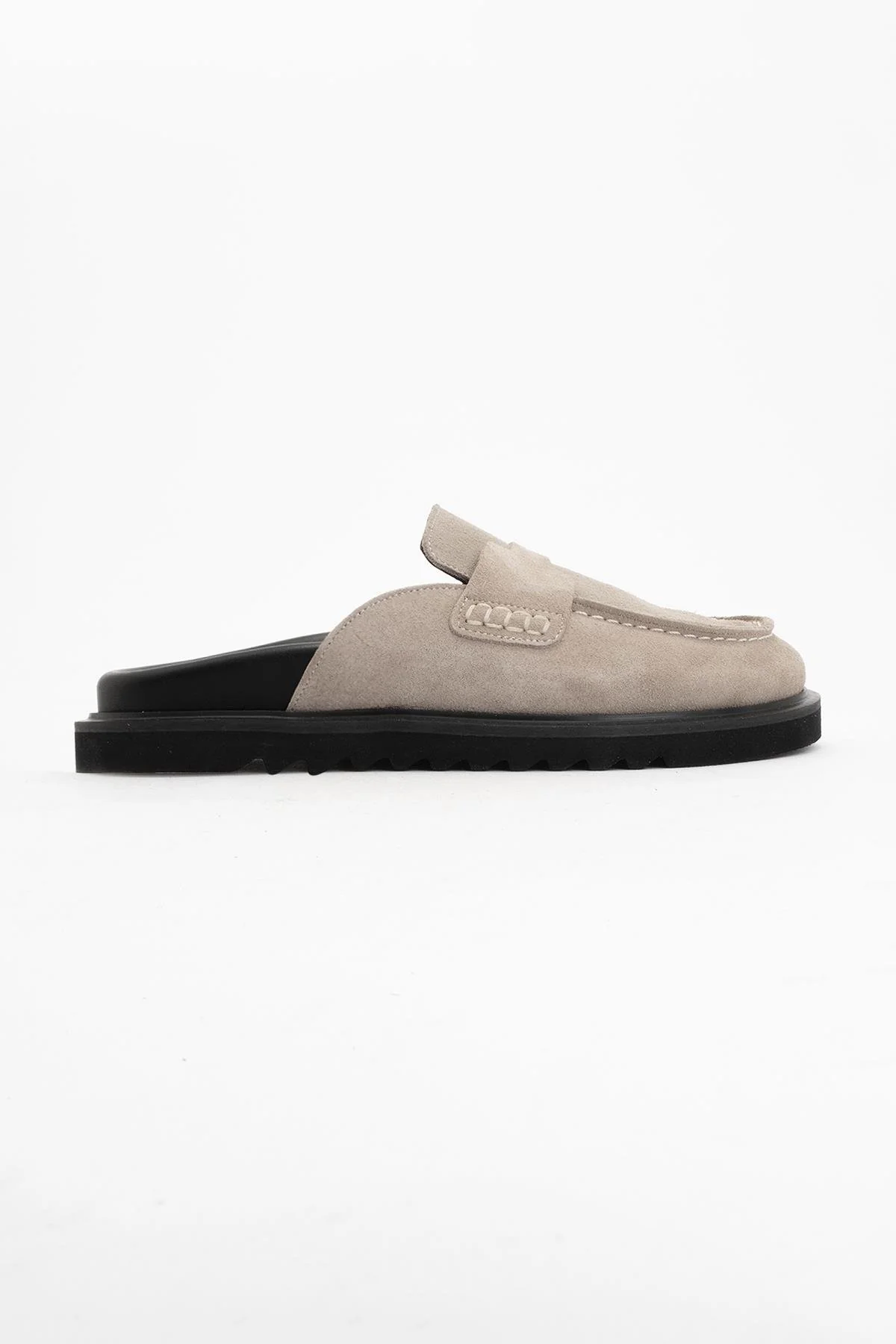 Laven - Beige Suede Leather Clogs (Women) - Image 5