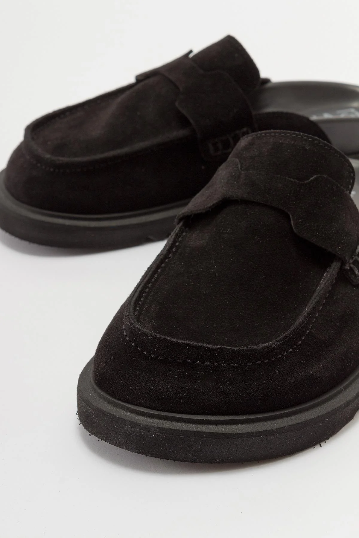 Laven - Black Suede Leather Clogs (Women) - Image 5