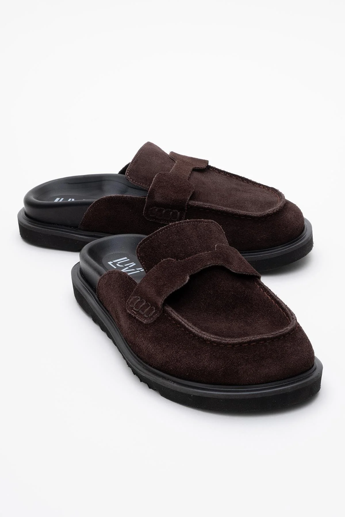 Laven - Brown Genuine Leather Slipper (Women)