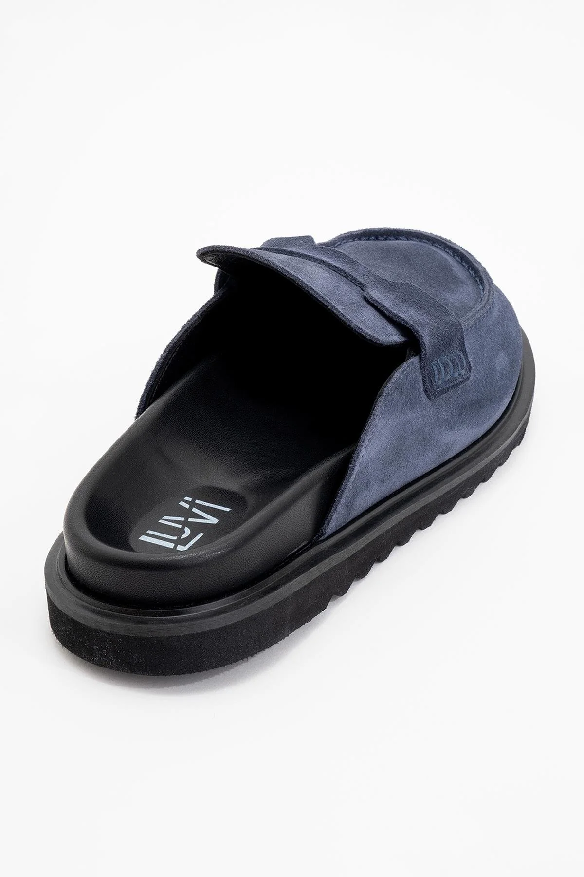 Laven - Navy Suede Leather Clogs (Women) - Image 3