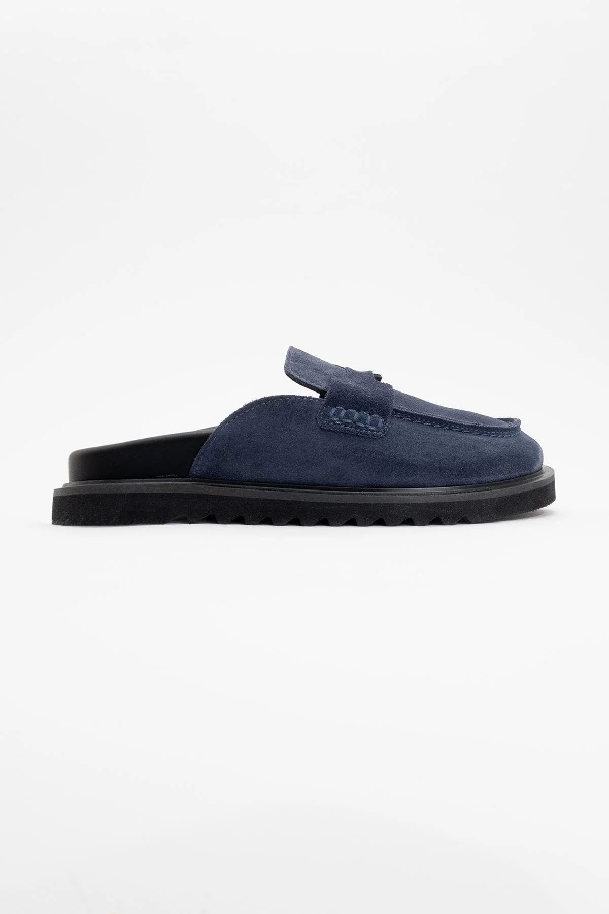 Laven - Navy Suede Leather Clogs (Women) - Image 5