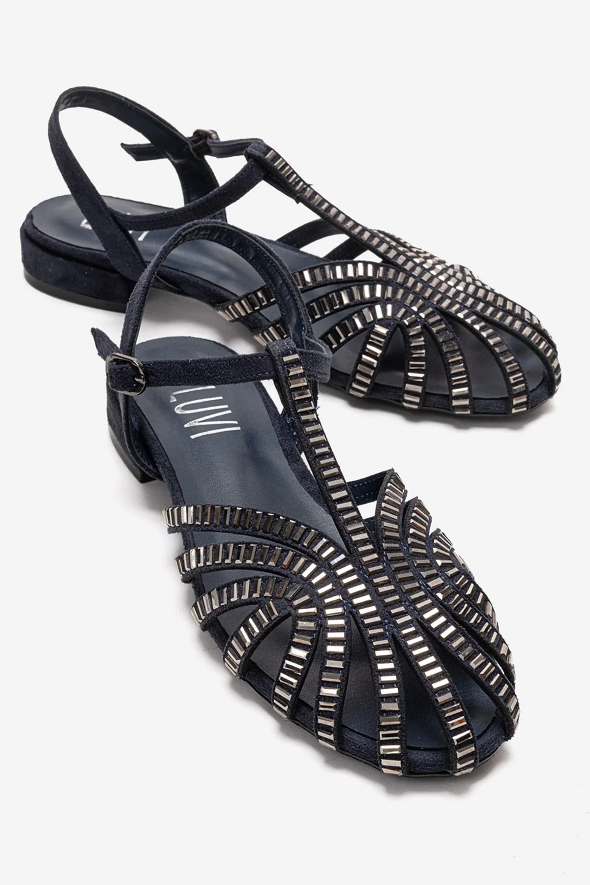 LAVINA - Navy Genuine Leather Sandal (Women)