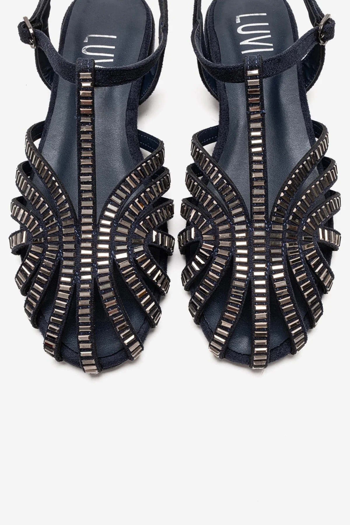 LAVINA - Navy Genuine Leather Sandal (Women) - Image 2