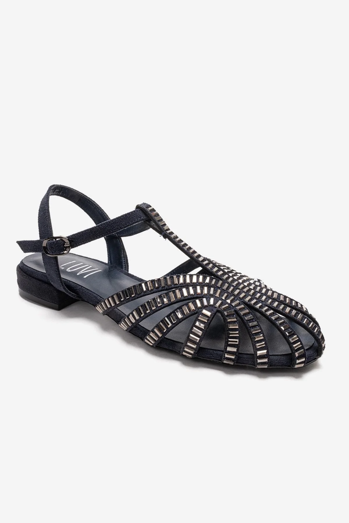LAVINA - Navy Genuine Leather Sandal (Women) - Image 3