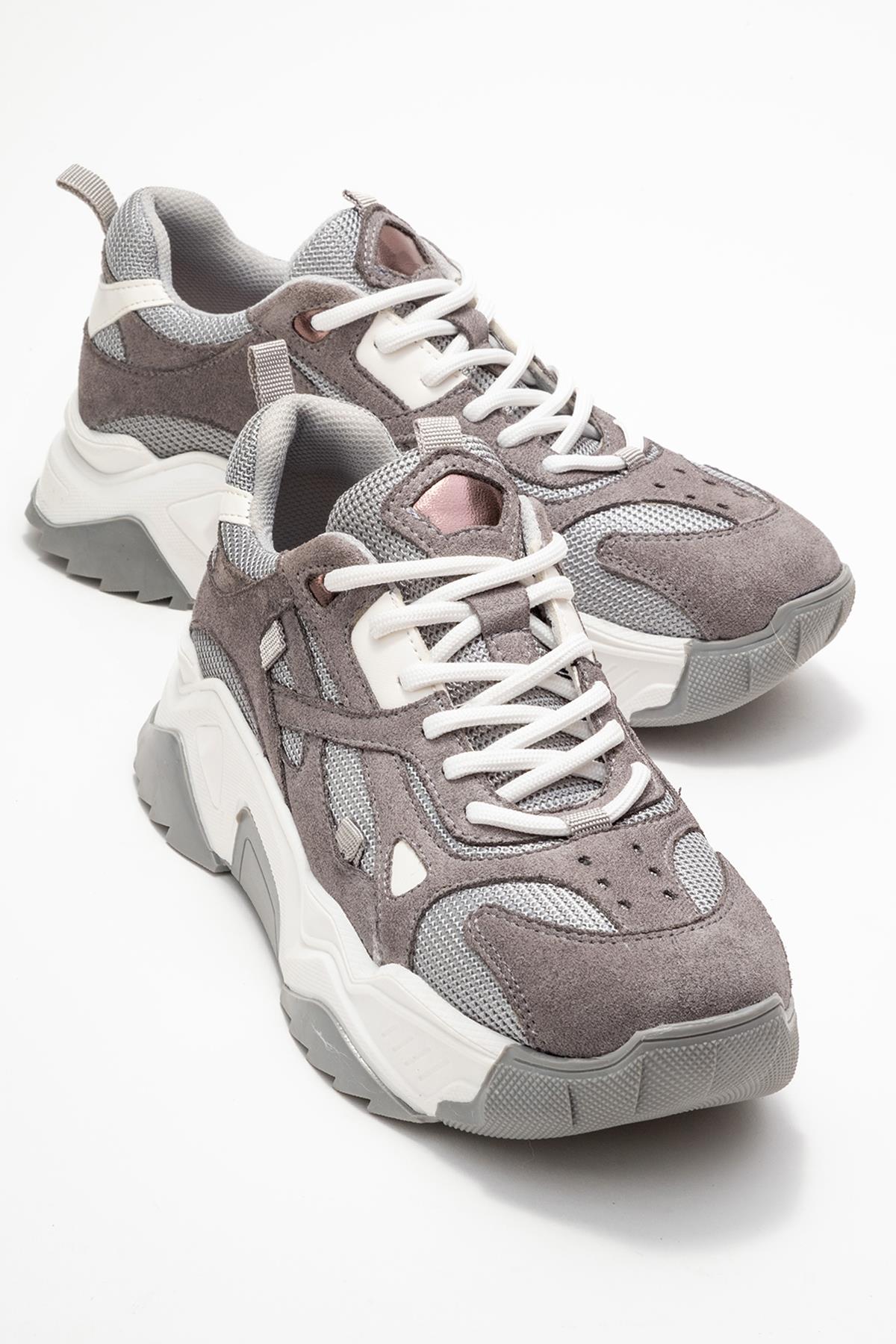 Loretta - Gray Suede Sneaker (Women)