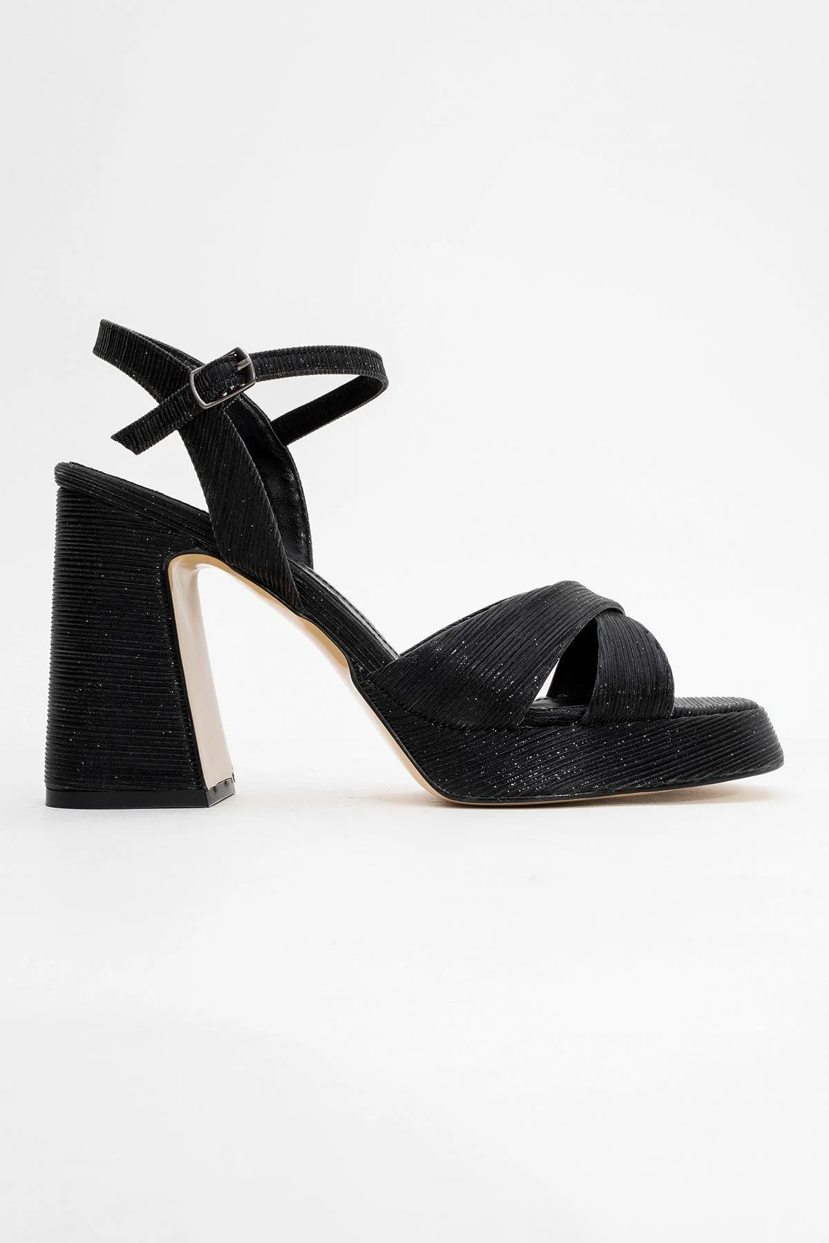 Lello - Black Striped Platform Heel Shoe (Women) - Image 6