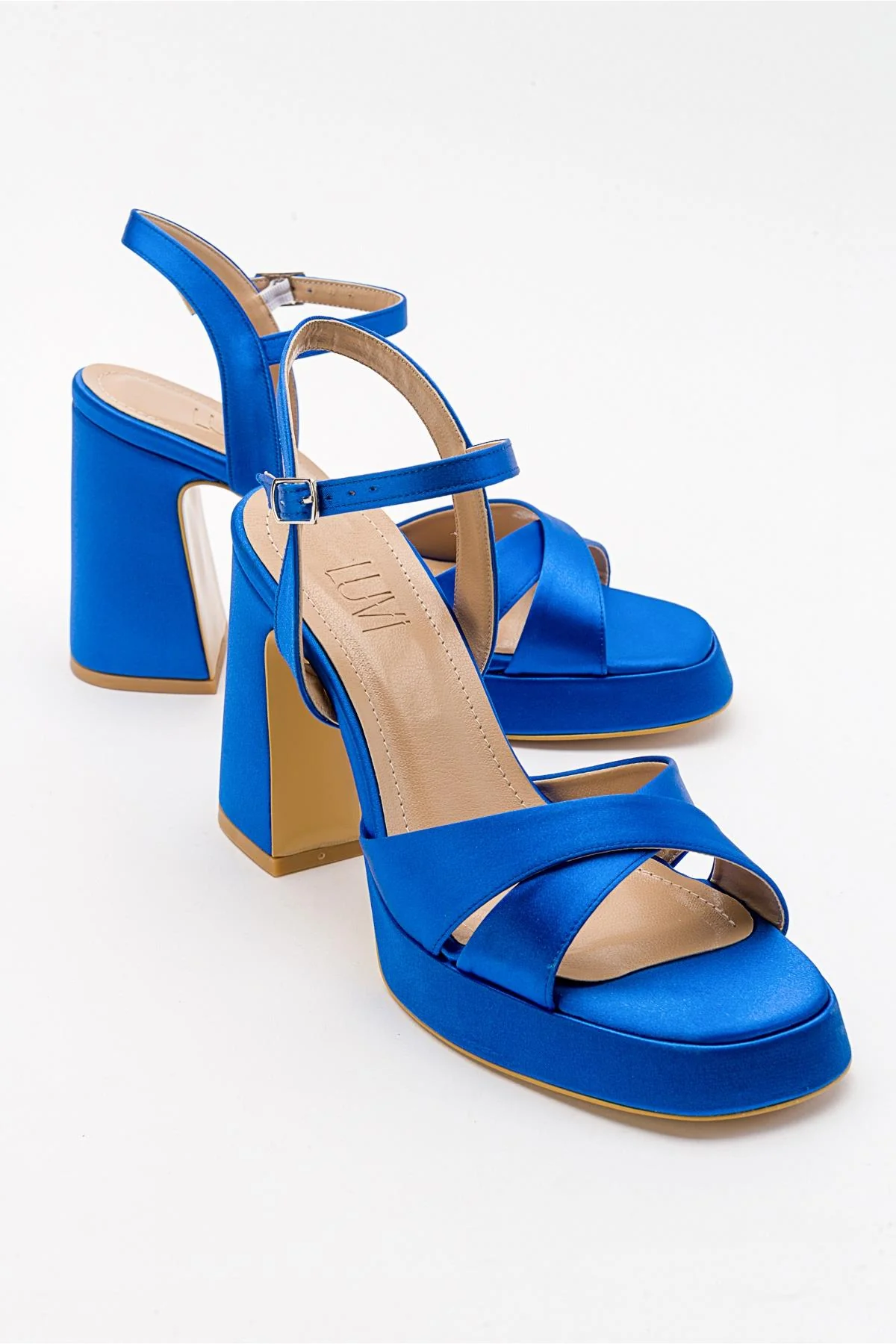 Lello - Cobalt Satin Platform Heel Shoe (Women)