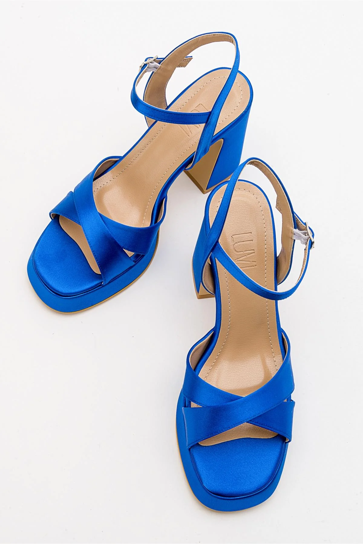 Lello - Cobalt Satin Platform Heel Shoe (Women) - Image 3