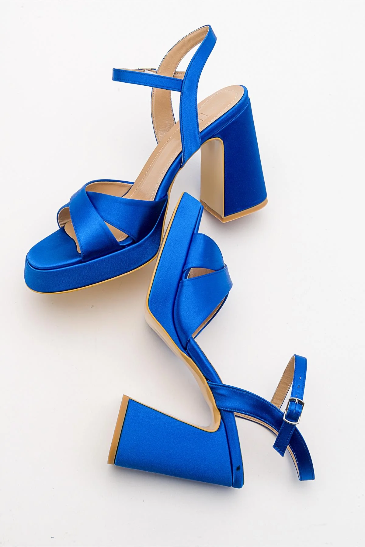 Lello - Cobalt Satin Platform Heel Shoe (Women) - Image 4