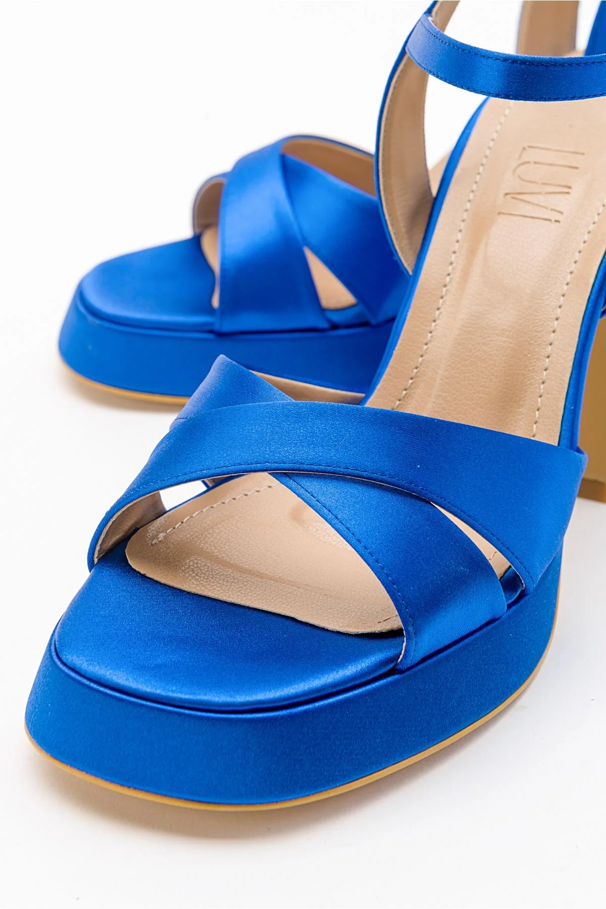 Lello - Cobalt Satin Platform Heel Shoe (Women) - Image 5
