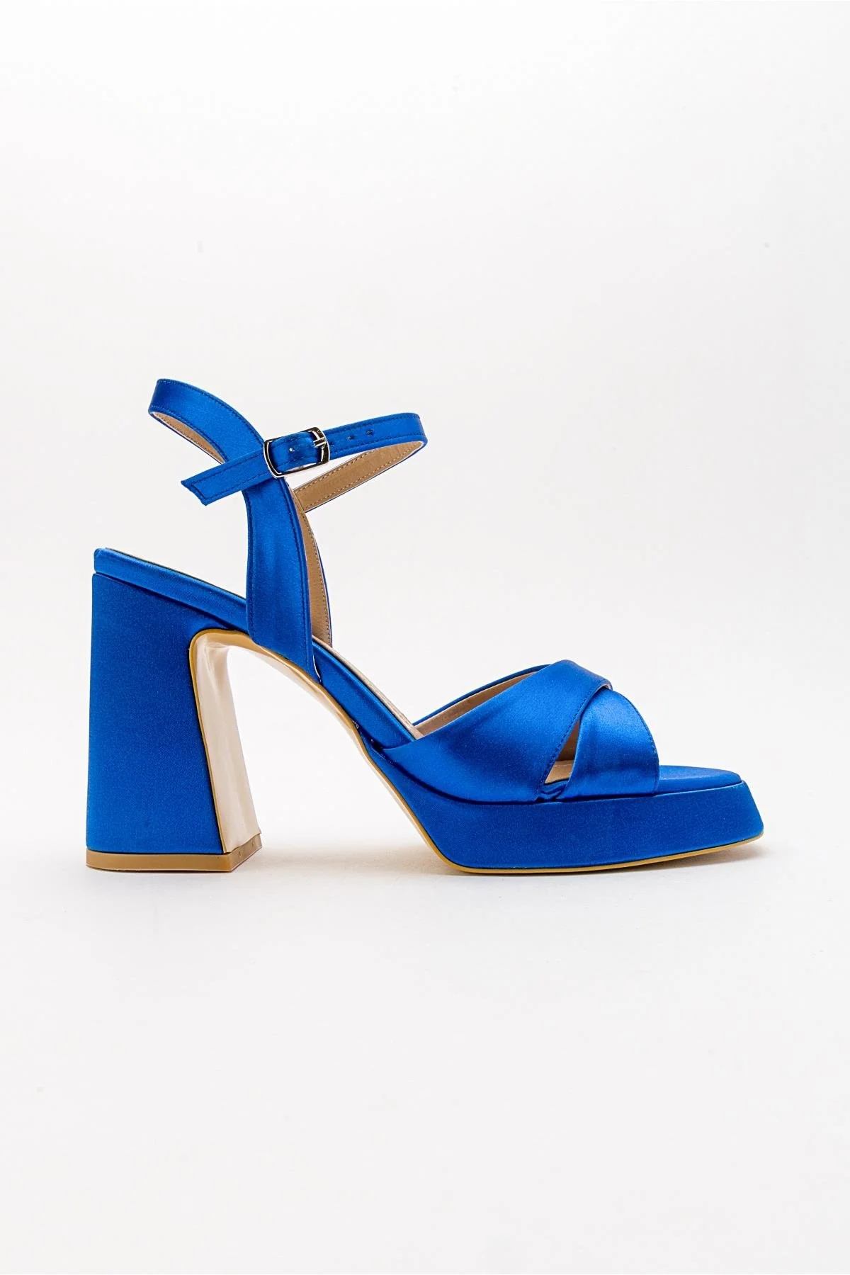Lello - Cobalt Satin Platform Heel Shoe (Women) - Image 6
