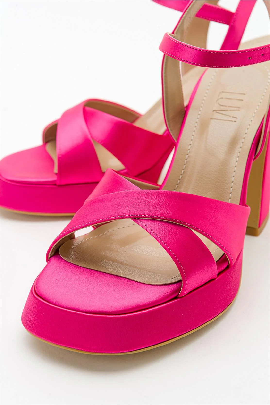 Lello - Fuchsia Satin Platform Heel (Women) - Image 4