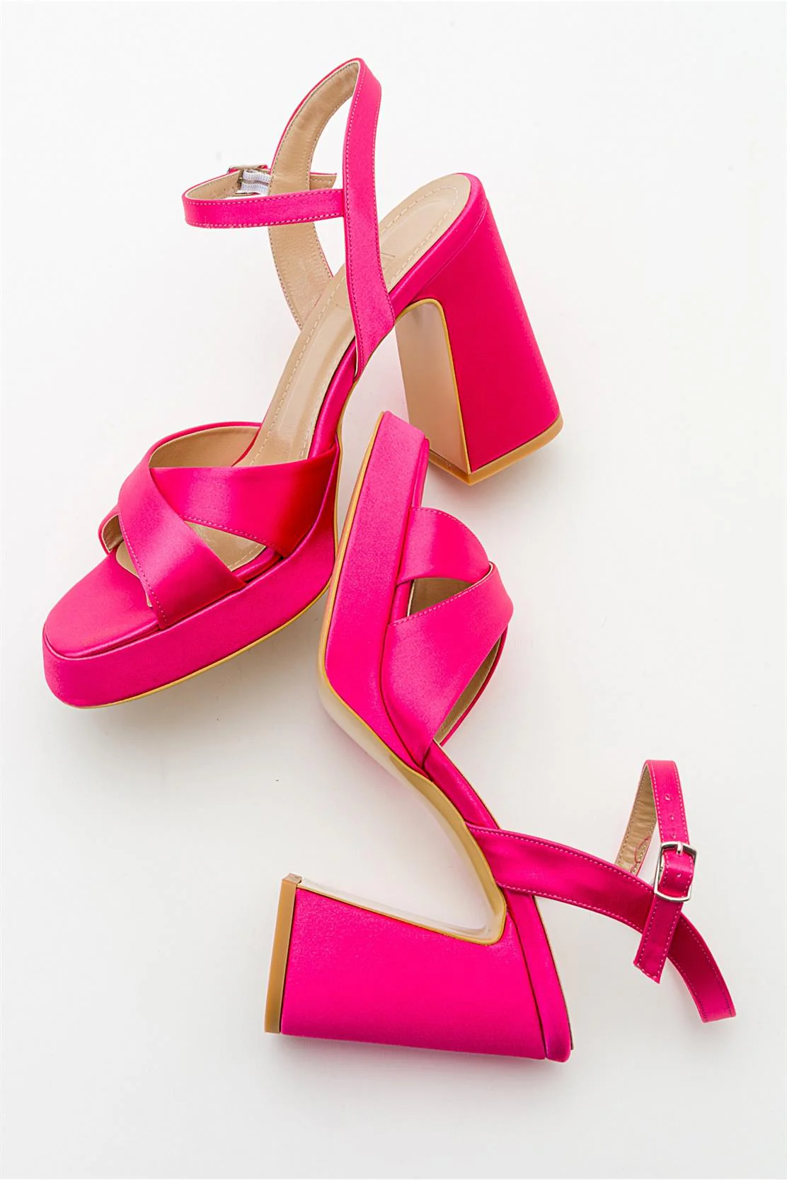 Lello - Fuchsia Satin Platform Heel (Women) - Image 5