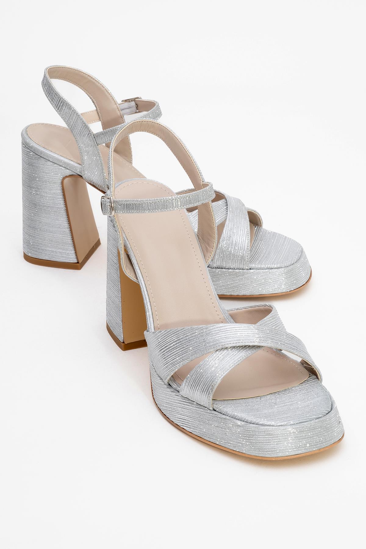 Lello - Silver Striped Platform Heel Shoe (Women)