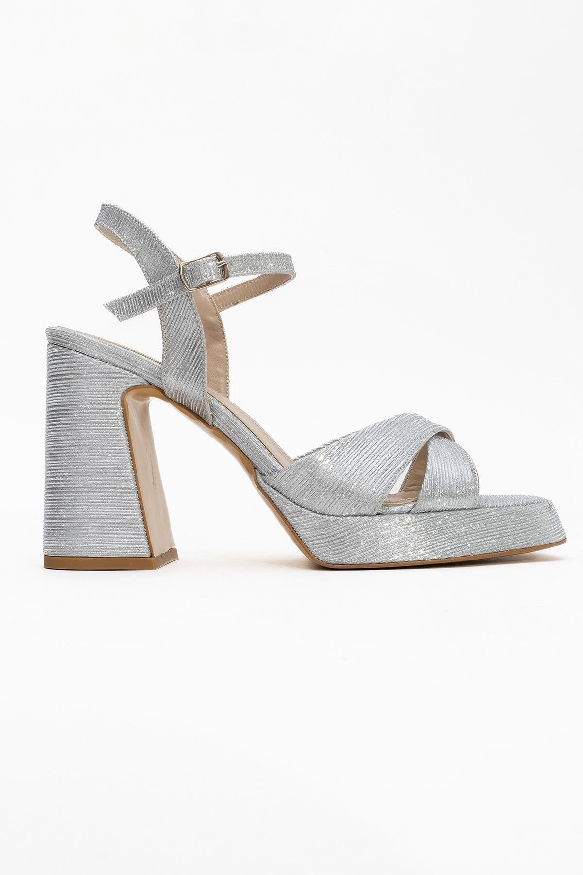Lello - Silver Striped Platform Heel Shoe (Women) - Image 6