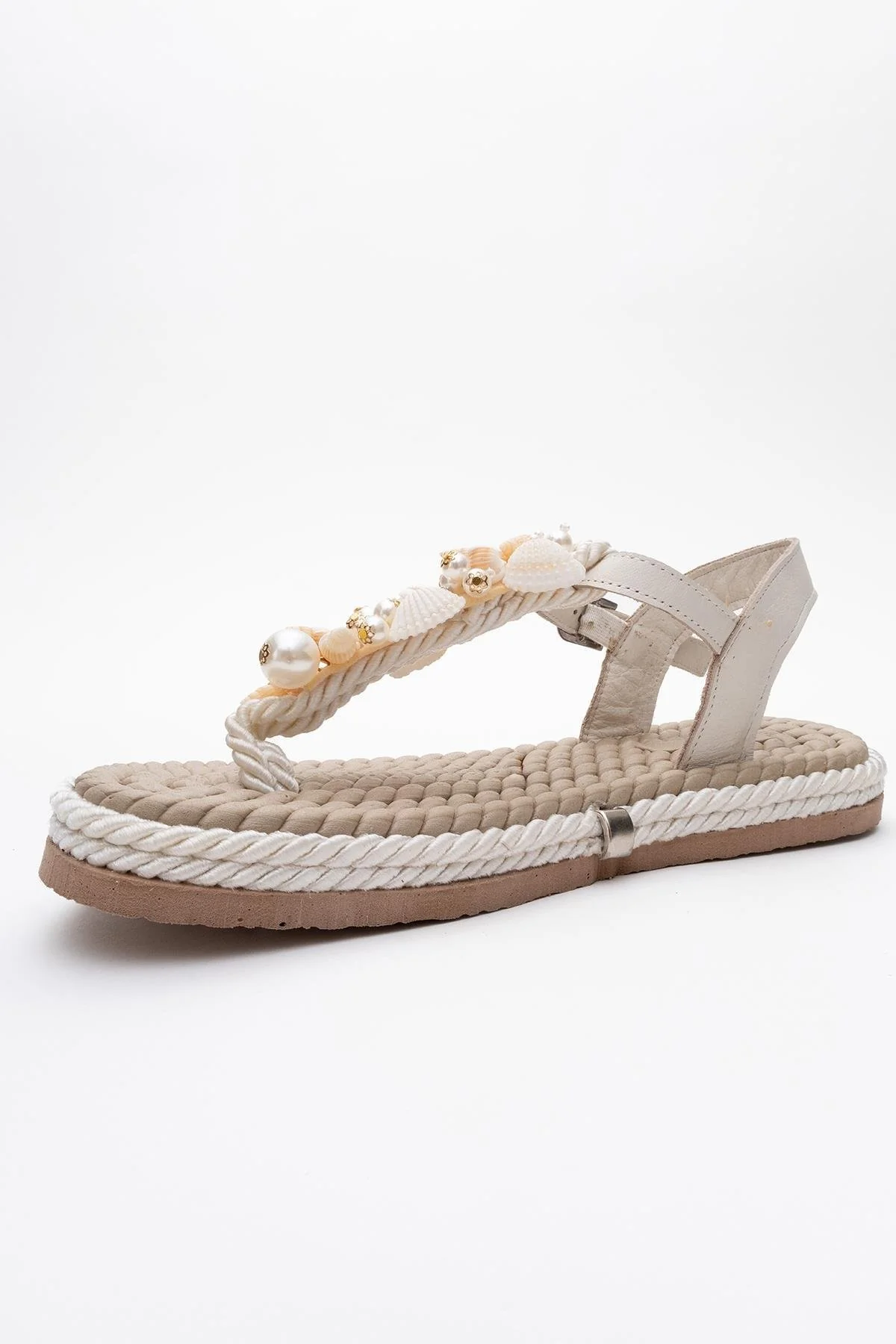 Lely Beige Leather Thong Sandal (Women) - Image 4