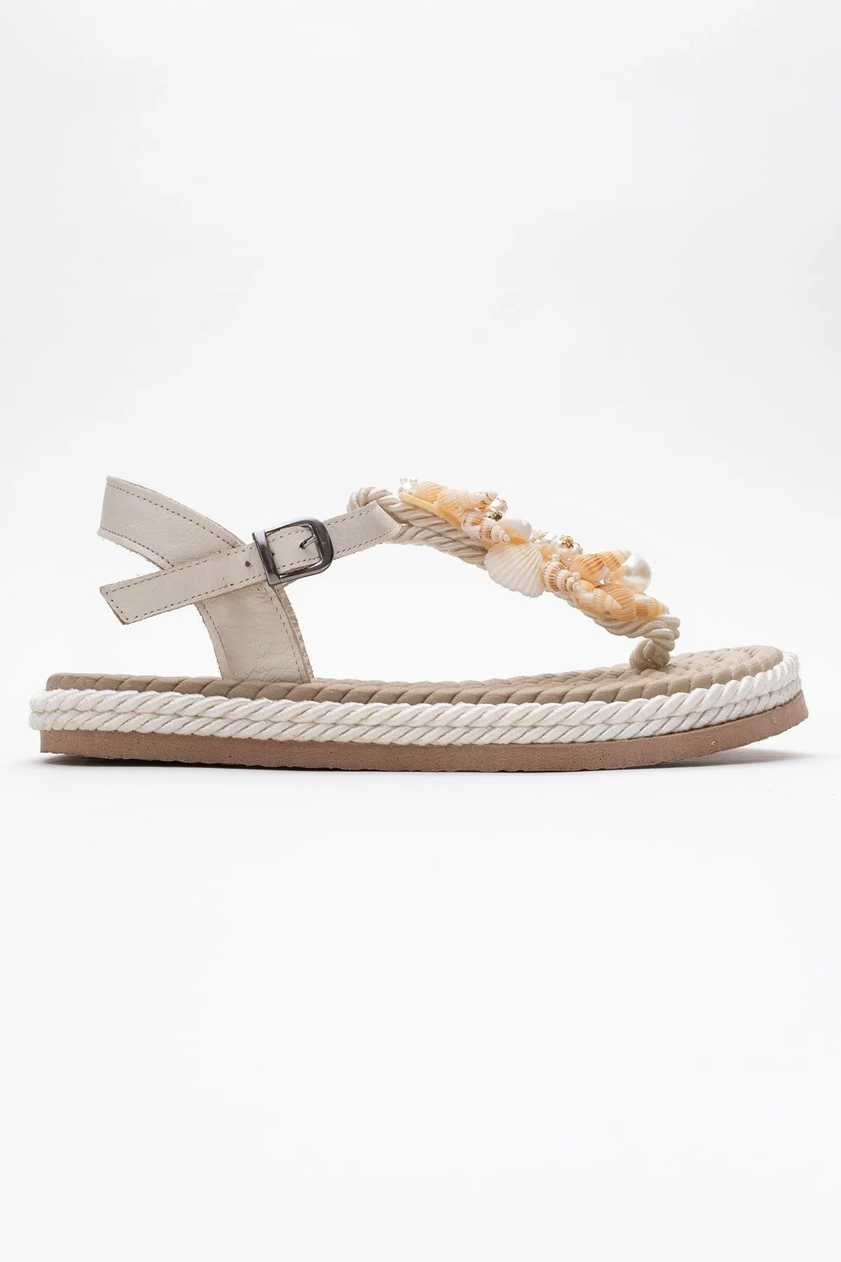 Lely Beige Leather Thong Sandal (Women) - Image 6