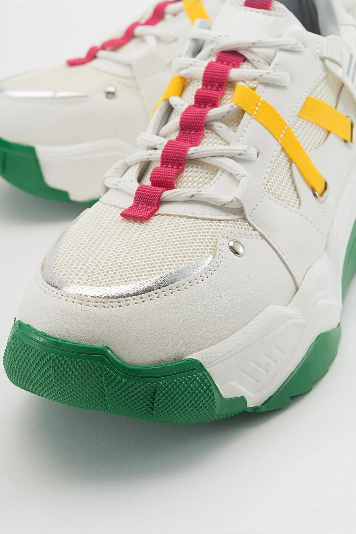 Maggie - White Fuchsia Sport Sneakers (Women) - Image 4