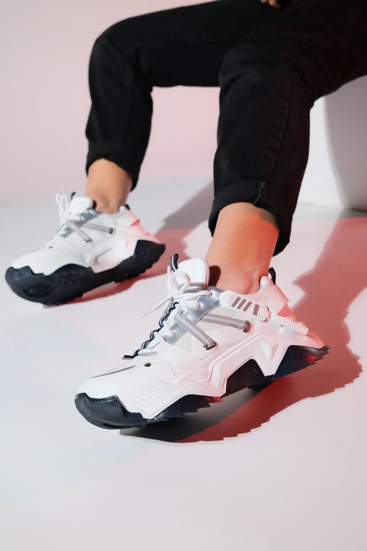 Maggie - White-Navy Sport Sneaker (Women) - Image 4