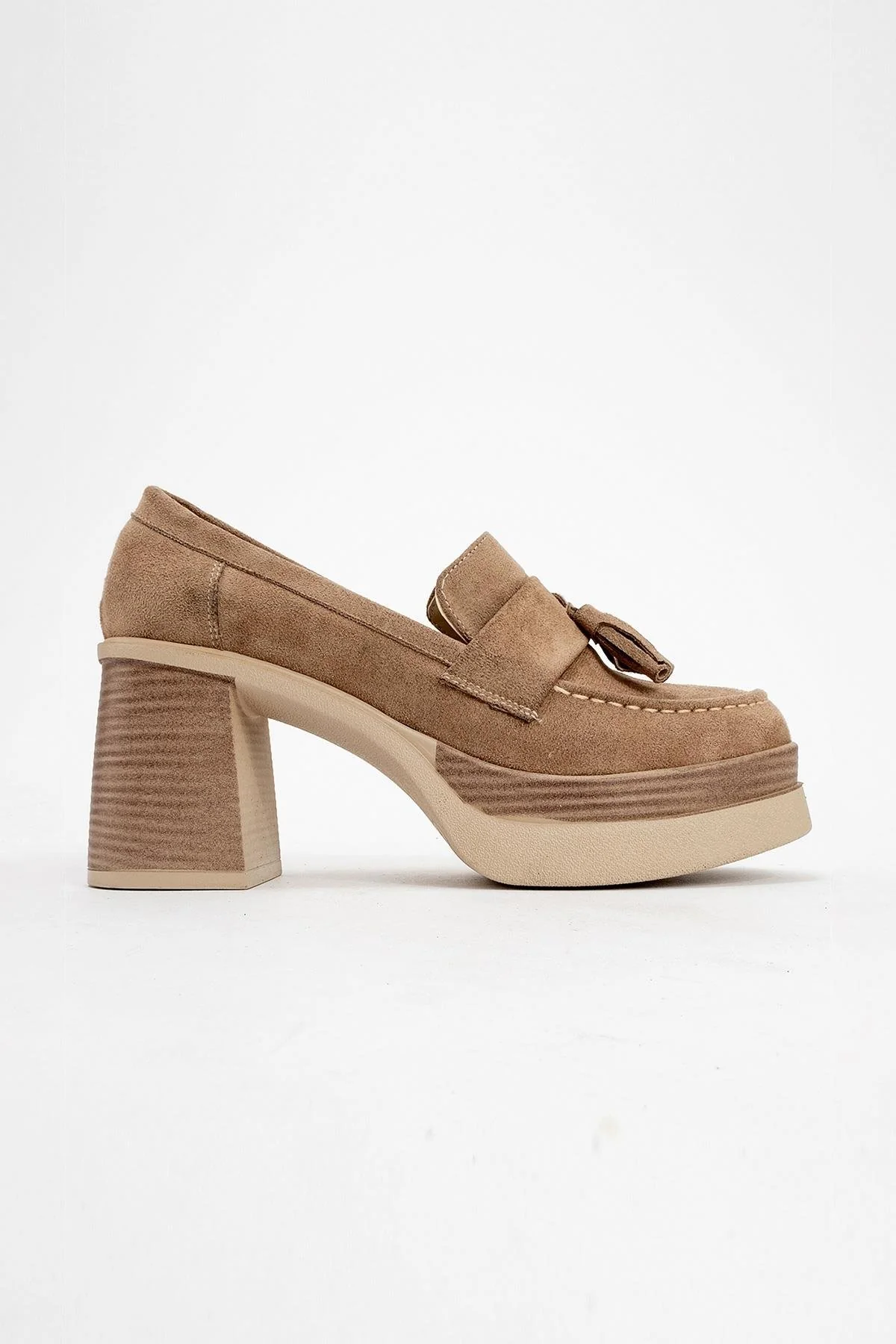 Leton - Taupe Platform Heel Shoe (Women) - Image 4
