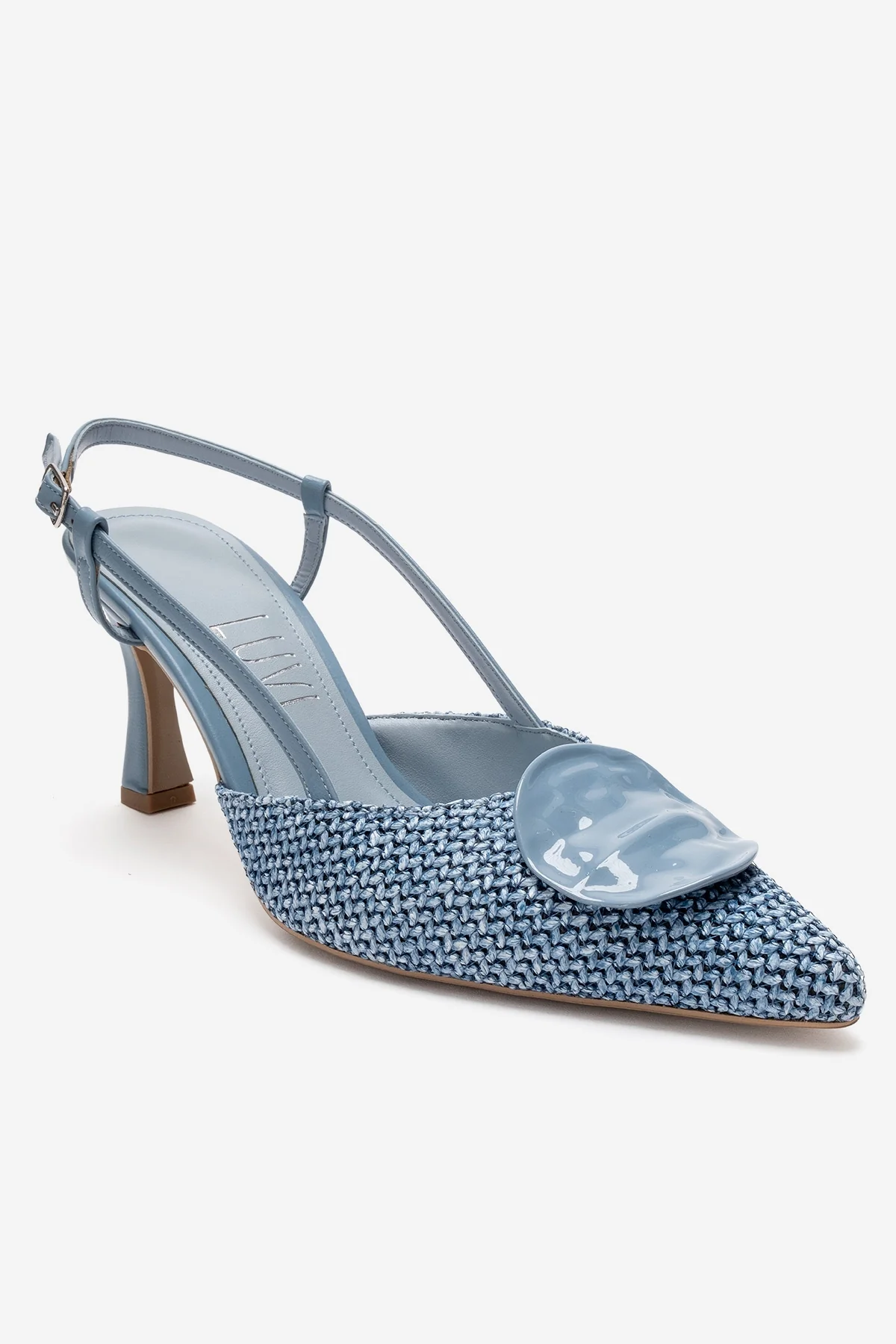 LEVIA - Blue Straw-Textured Accessory Stiletto Pump (Women) - Image 3