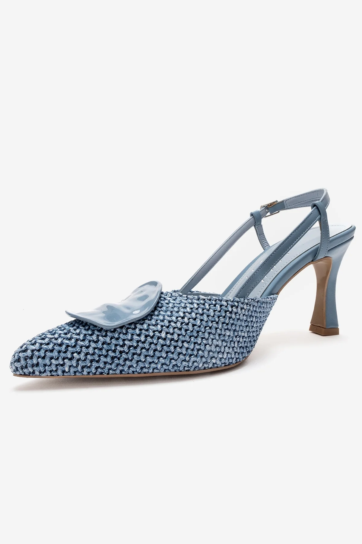 LEVIA - Blue Straw-Textured Accessory Stiletto Pump (Women) - Image 4