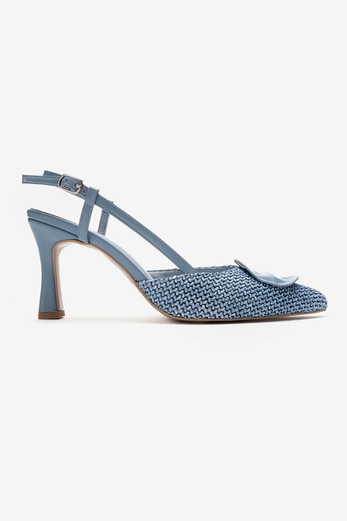 LEVIA - Blue Straw-Textured Accessory Stiletto Pump (Women) - Image 6