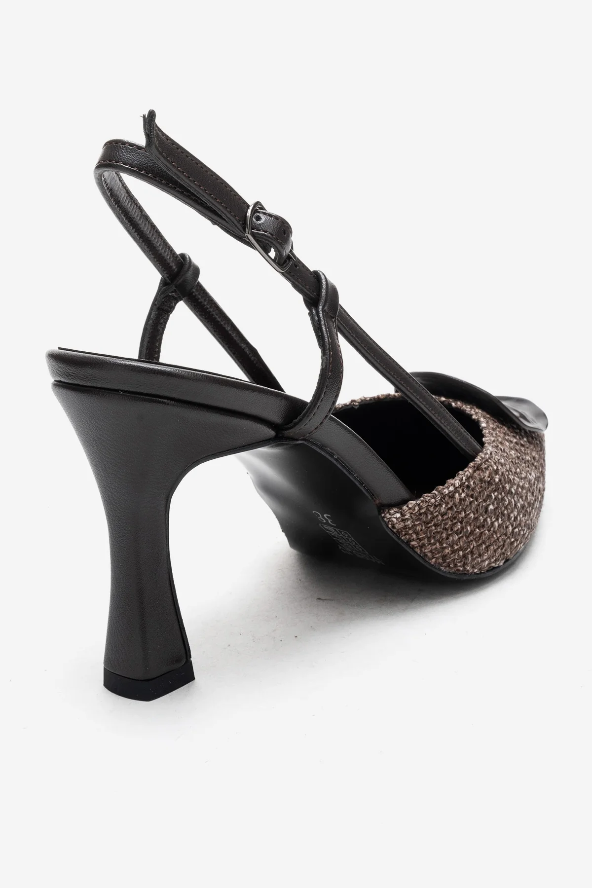 Levia - Brown Woven-Textured Accessory-Detail Stiletto Heel Pump (Women) - Image 5