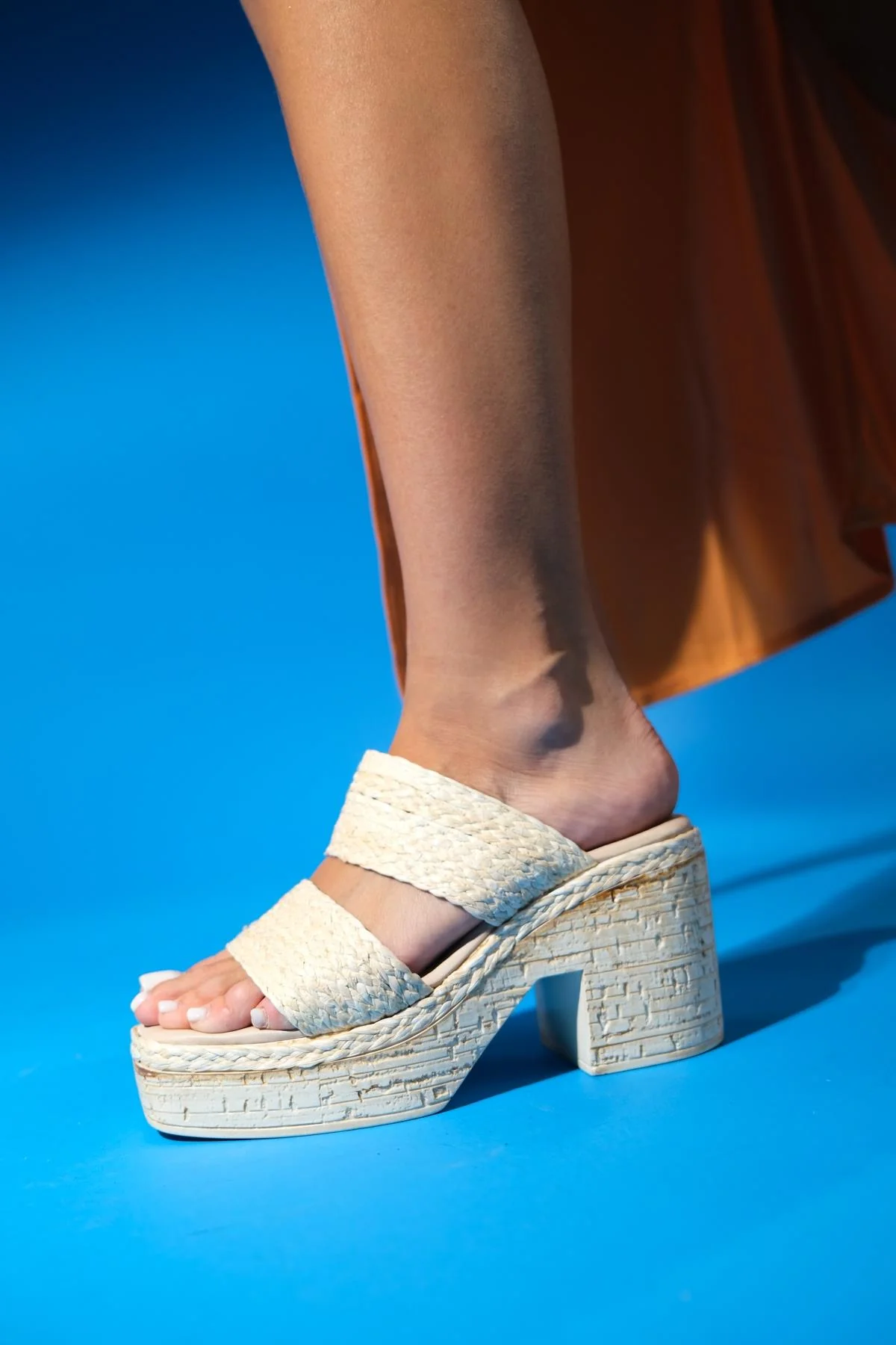 Levnes - Beige Platform Heel Slide (Women) - Image 6