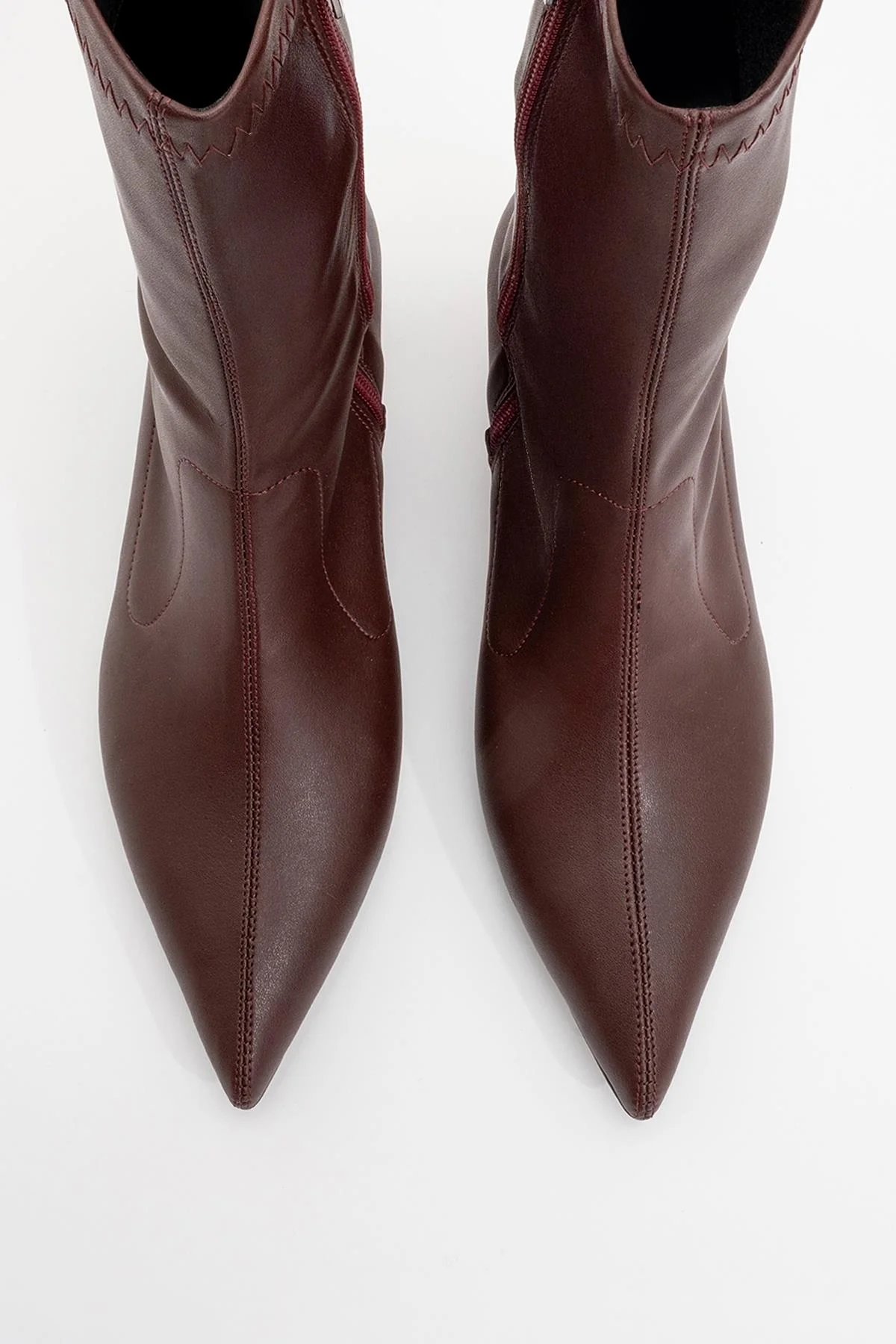 Lewin Burgundy Pointed Toe Stiletto Boot (Women) - Image 2