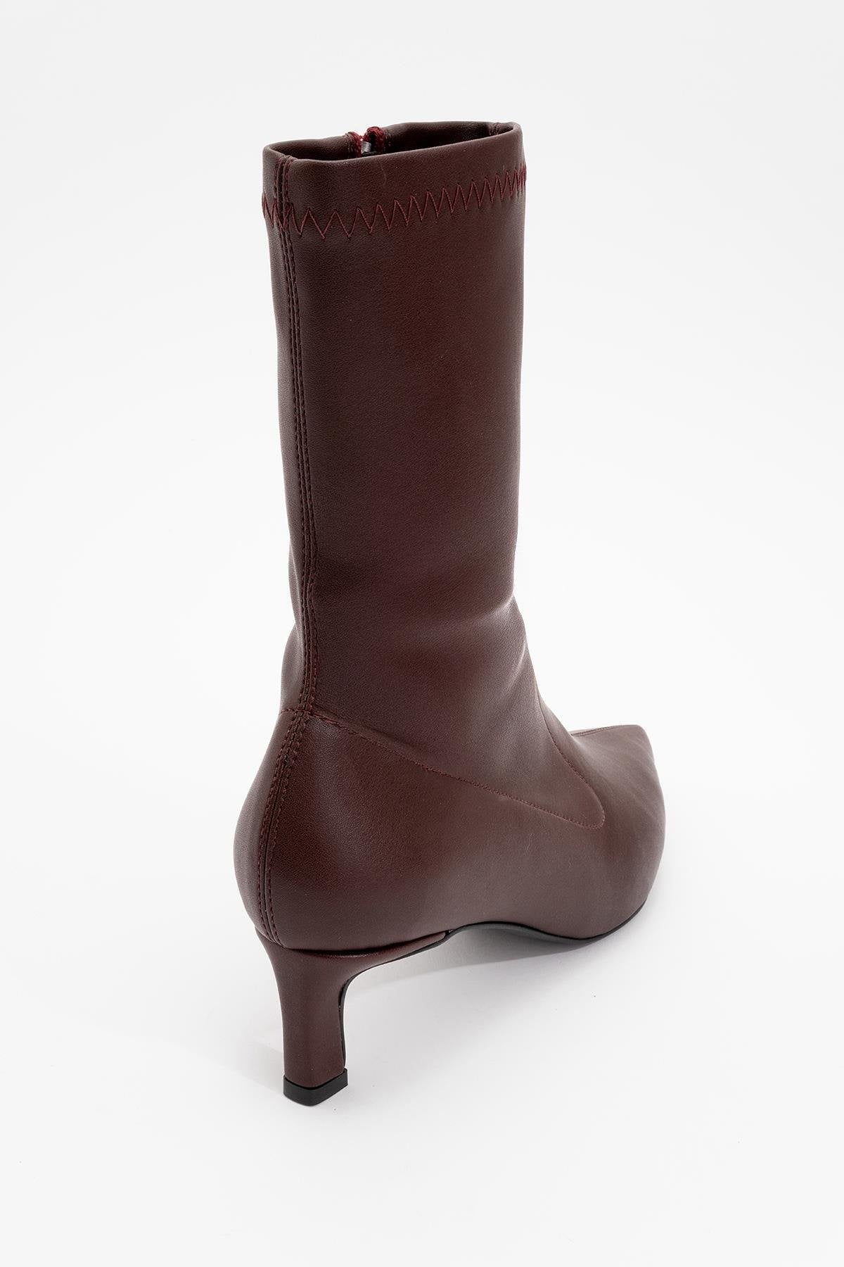 Lewin Burgundy Pointed Toe Stiletto Boot (Women) - Image 3