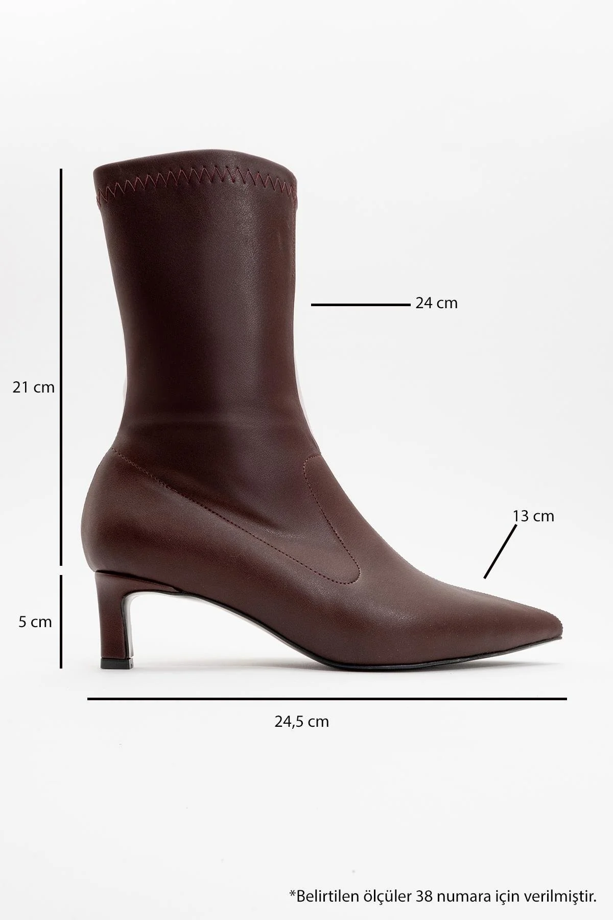 Lewin Burgundy Pointed Toe Stiletto Boot (Women) - Image 5
