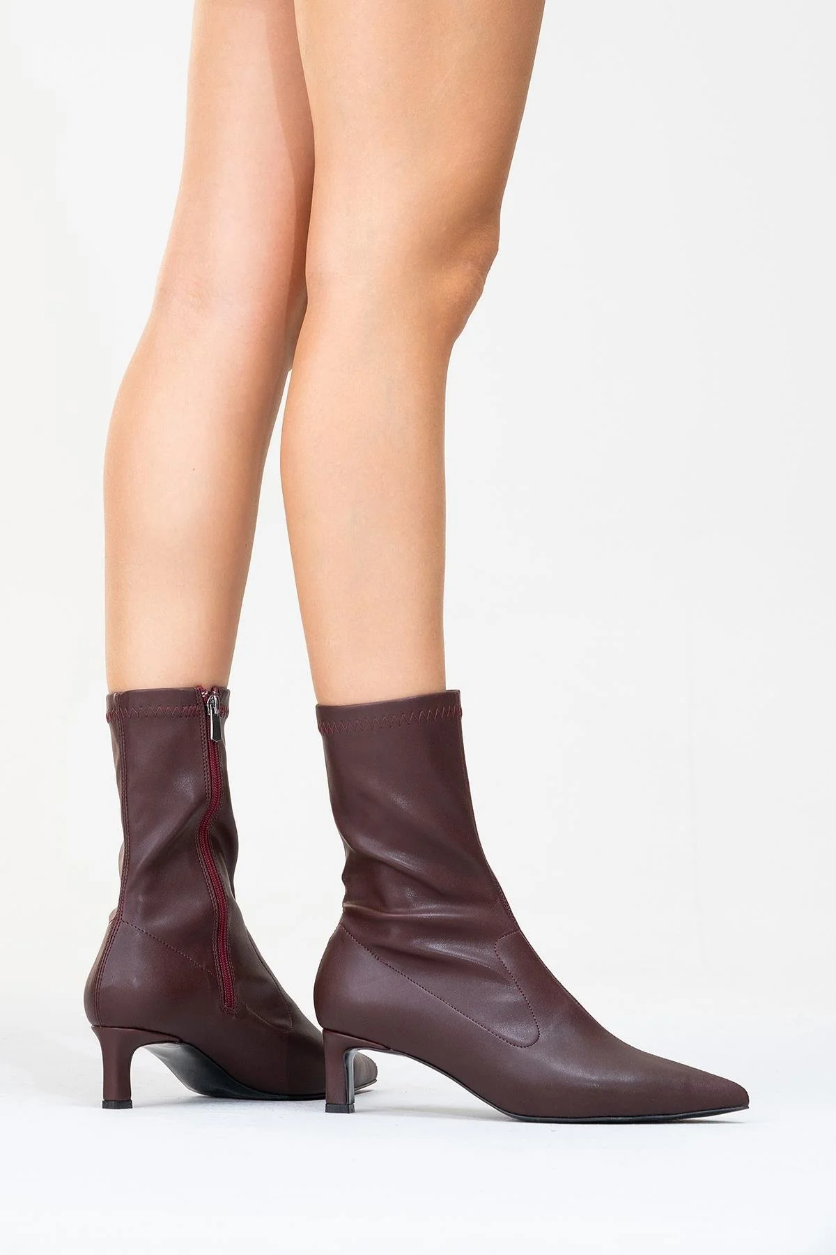 Lewin Burgundy Pointed Toe Stiletto Boot (Women) - Image 7