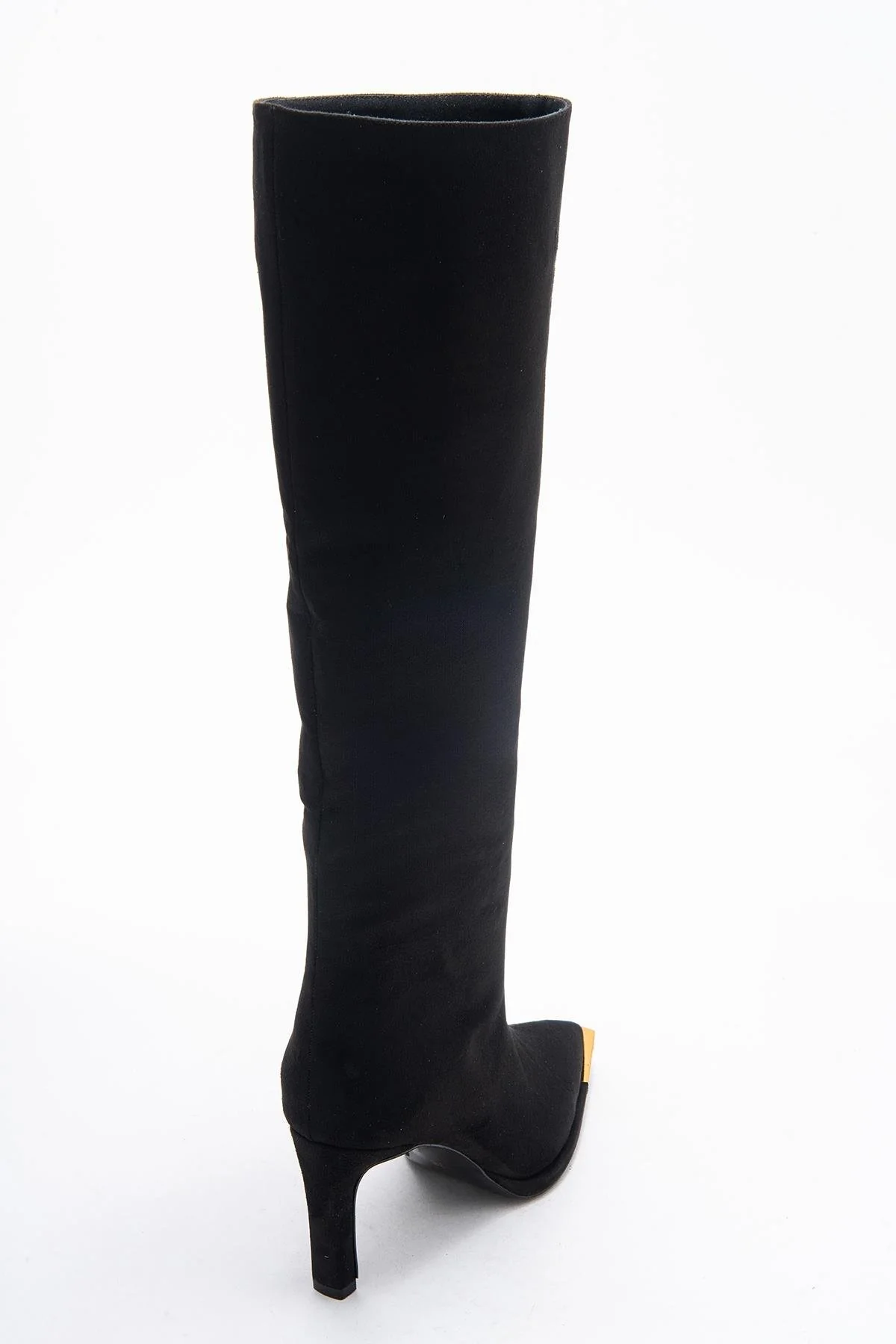 Lexa - Black Gold-Trimmed Pointed Toe Stiletto Knee-High Boot (Women) - Image 5