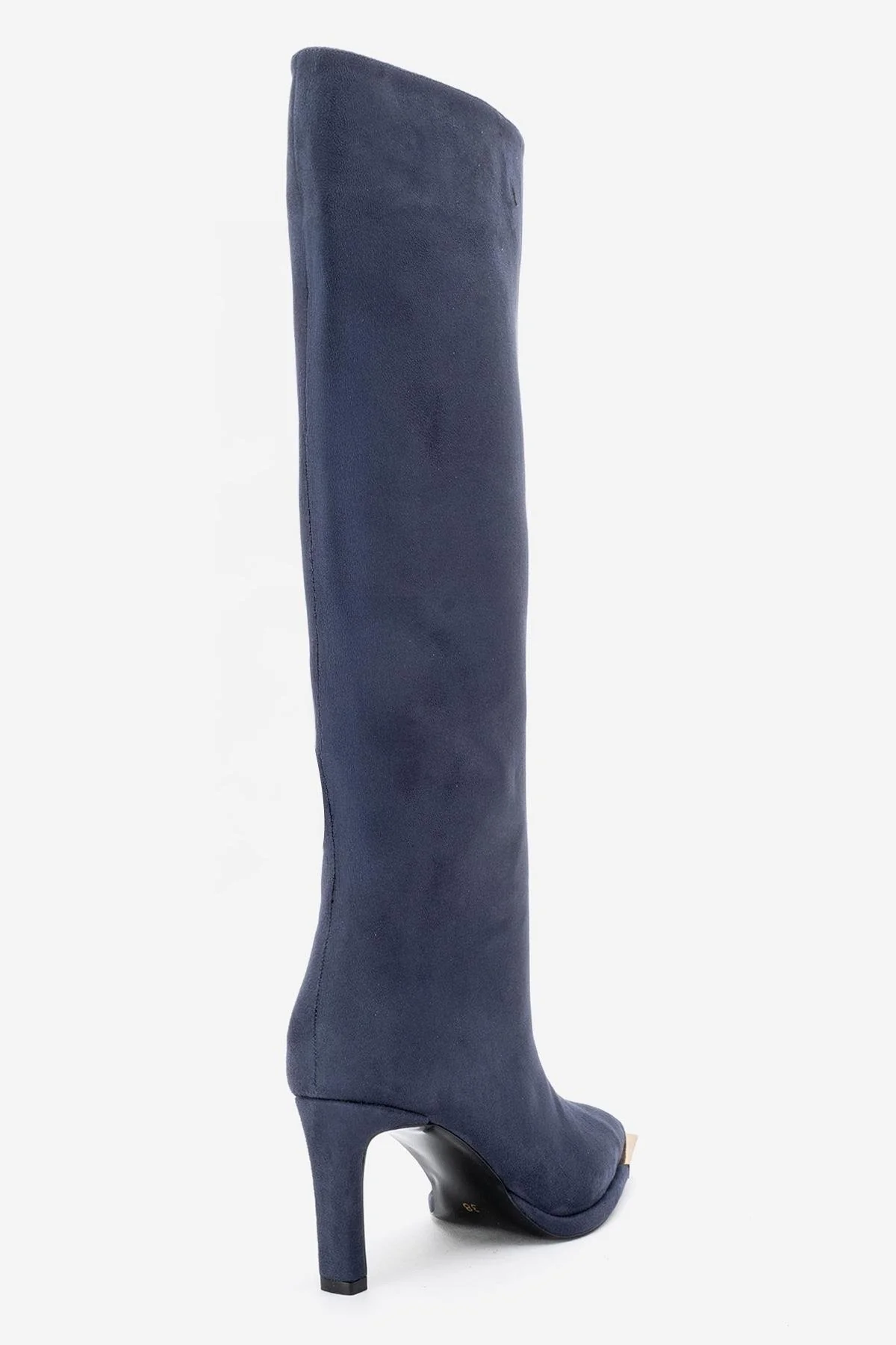 Lexa - Navy Gold-Detail Pointed Toe Knee-High Boot (Women) - Image 5