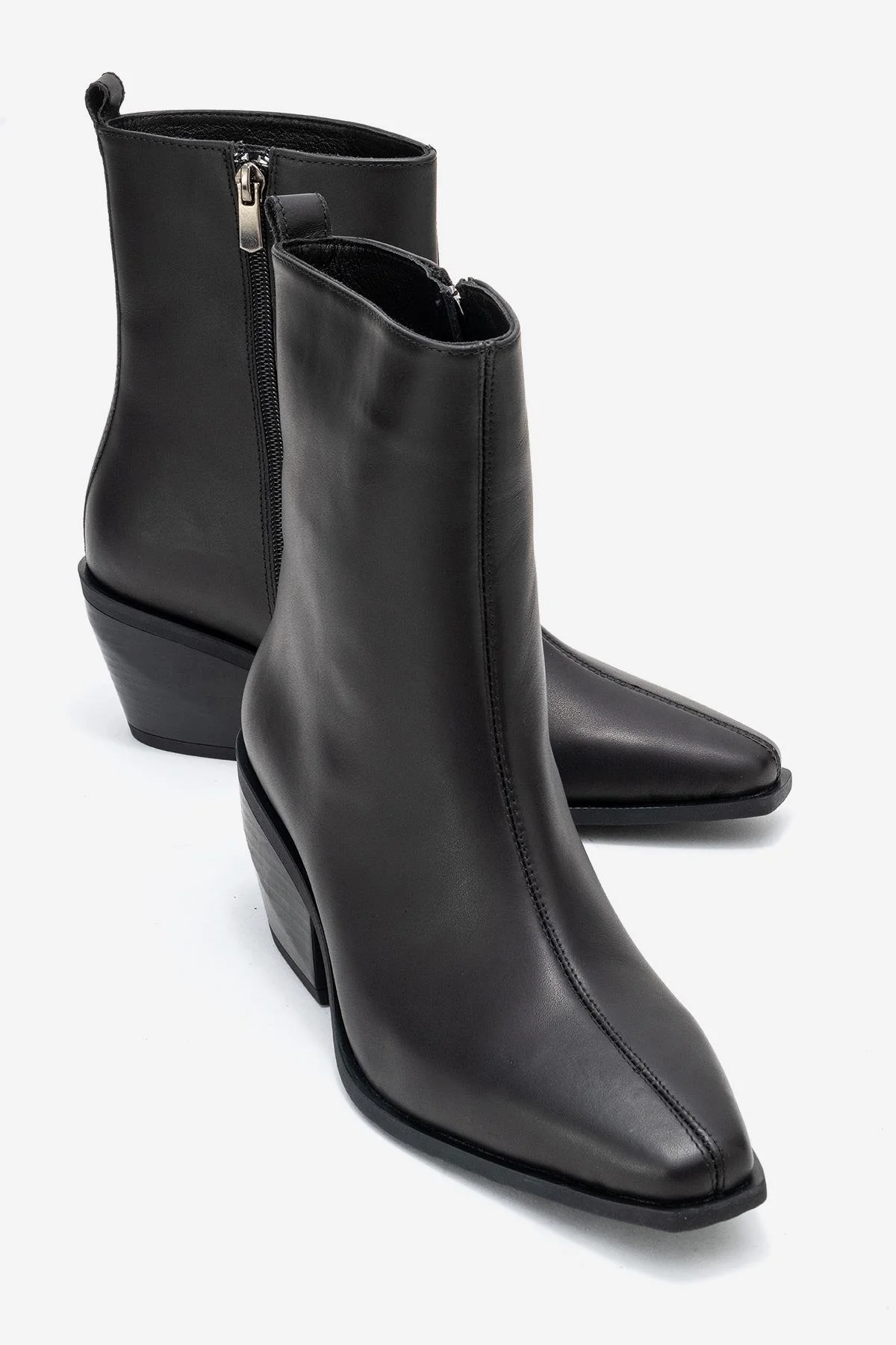Lexia - Black Genuine Leather Western Boot (Women)