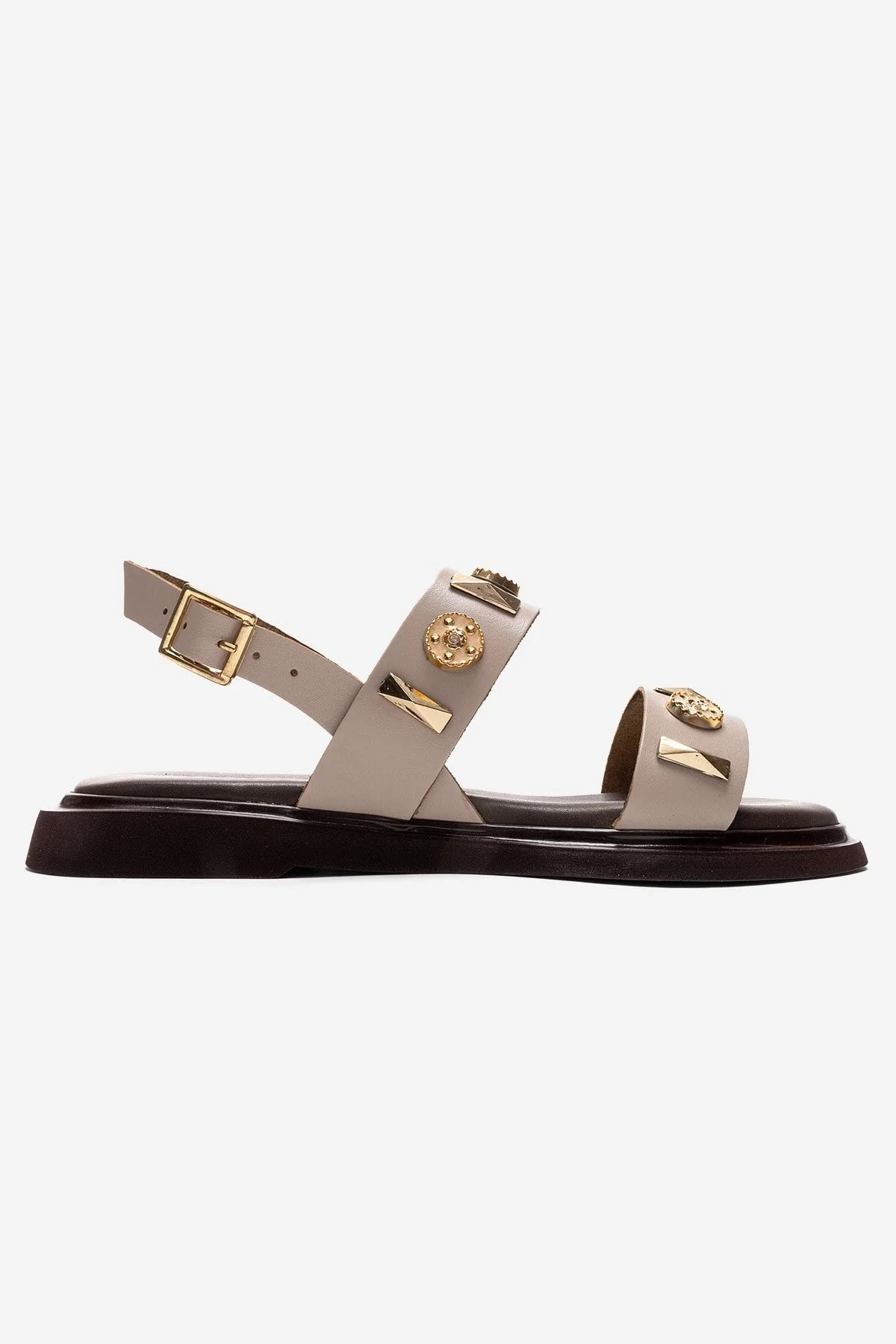LIBERA - Beige Genuine Leather Buckled Sandal (Women) - Image 4