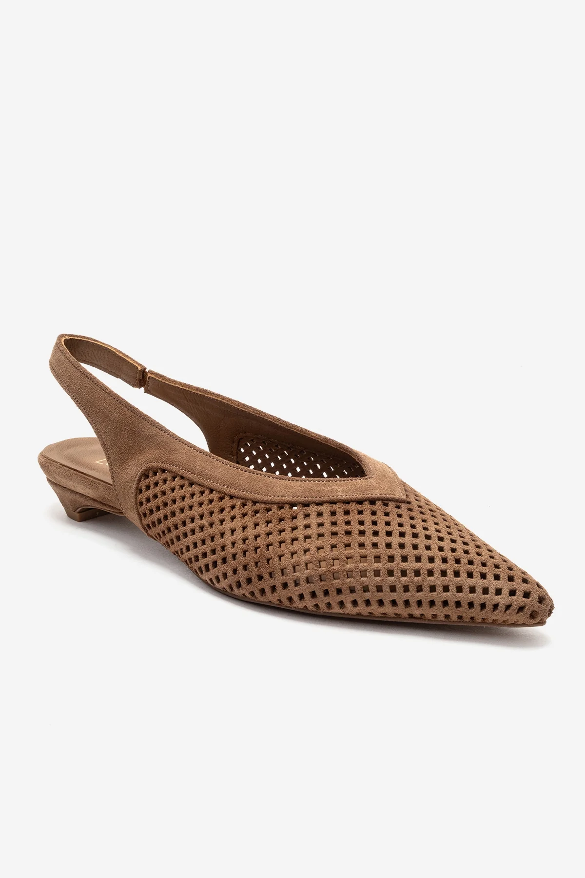 LIEVE - Taupe Genuine Leather Low Block Heel Shoe (Women) - Image 3