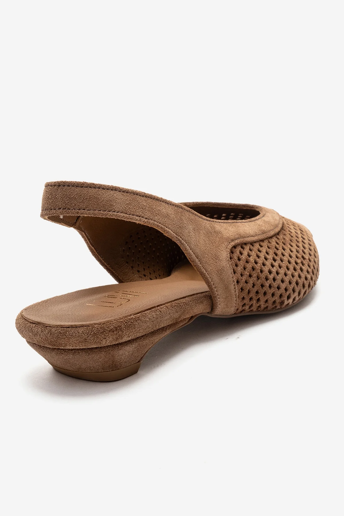LIEVE - Taupe Genuine Leather Low Block Heel Shoe (Women) - Image 5