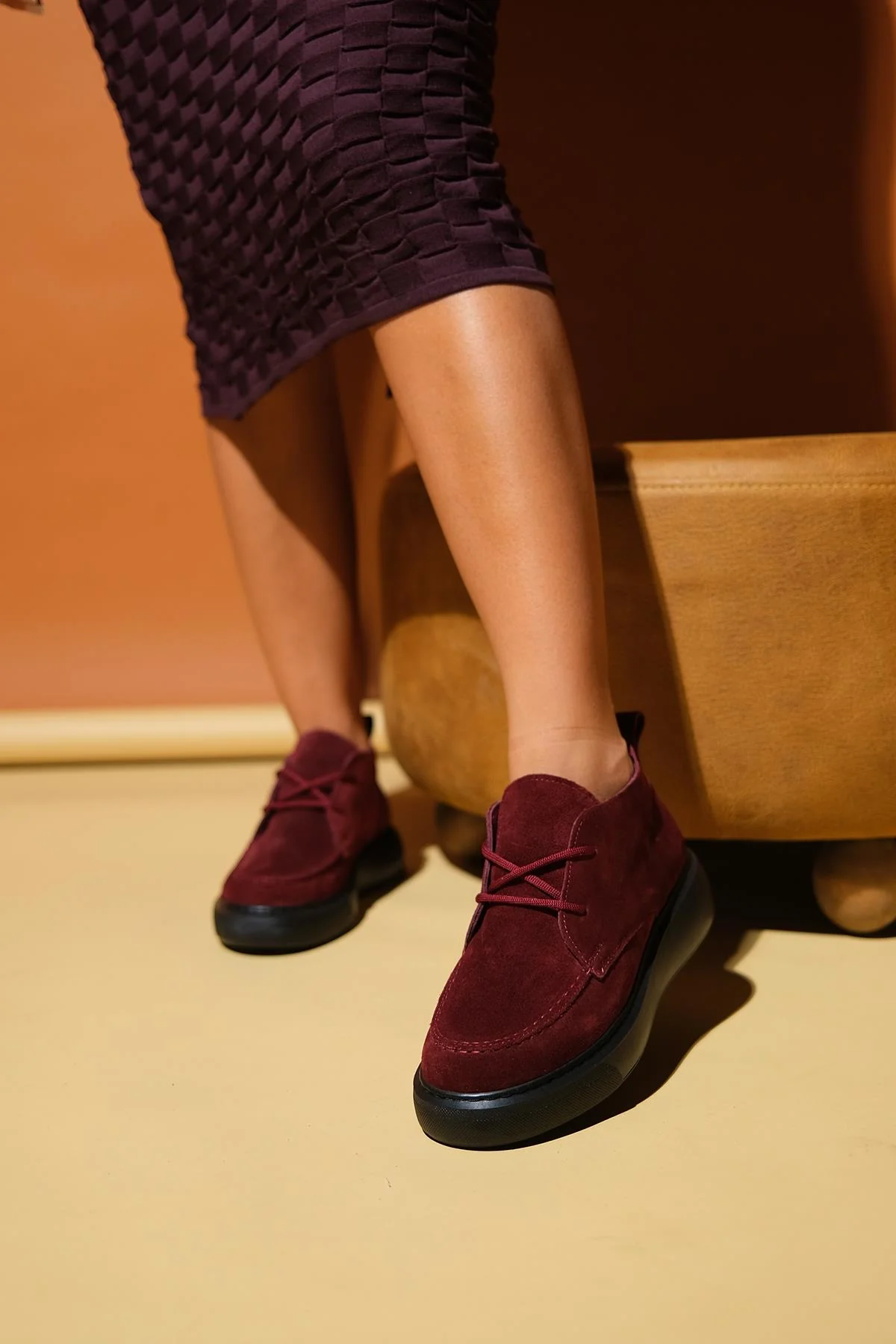 Lilya - Burgundy Genuine Leather Chukka Boot (Women) - Image 7