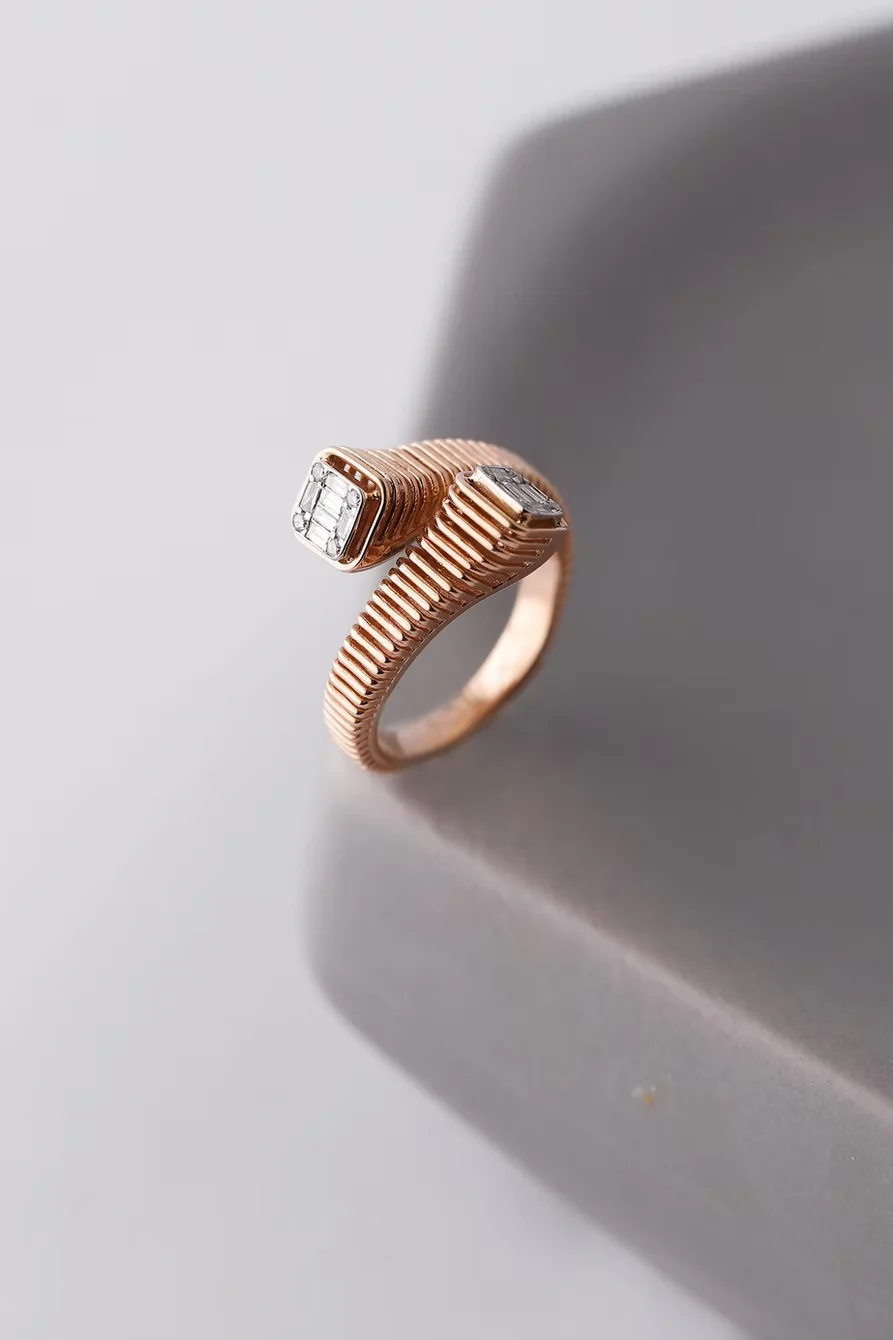 Loraya 14K Gold Baguette Cut Diamond Ring – 0.25 Ct Natural Diamond