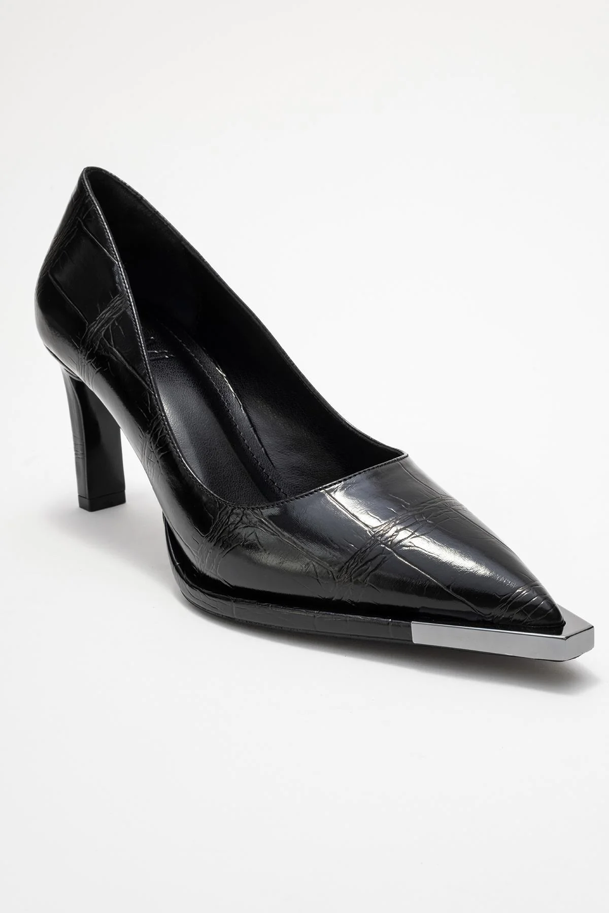 Liora - Black Printed Platinum-Detail Block Heel Pump (Women) - Image 3