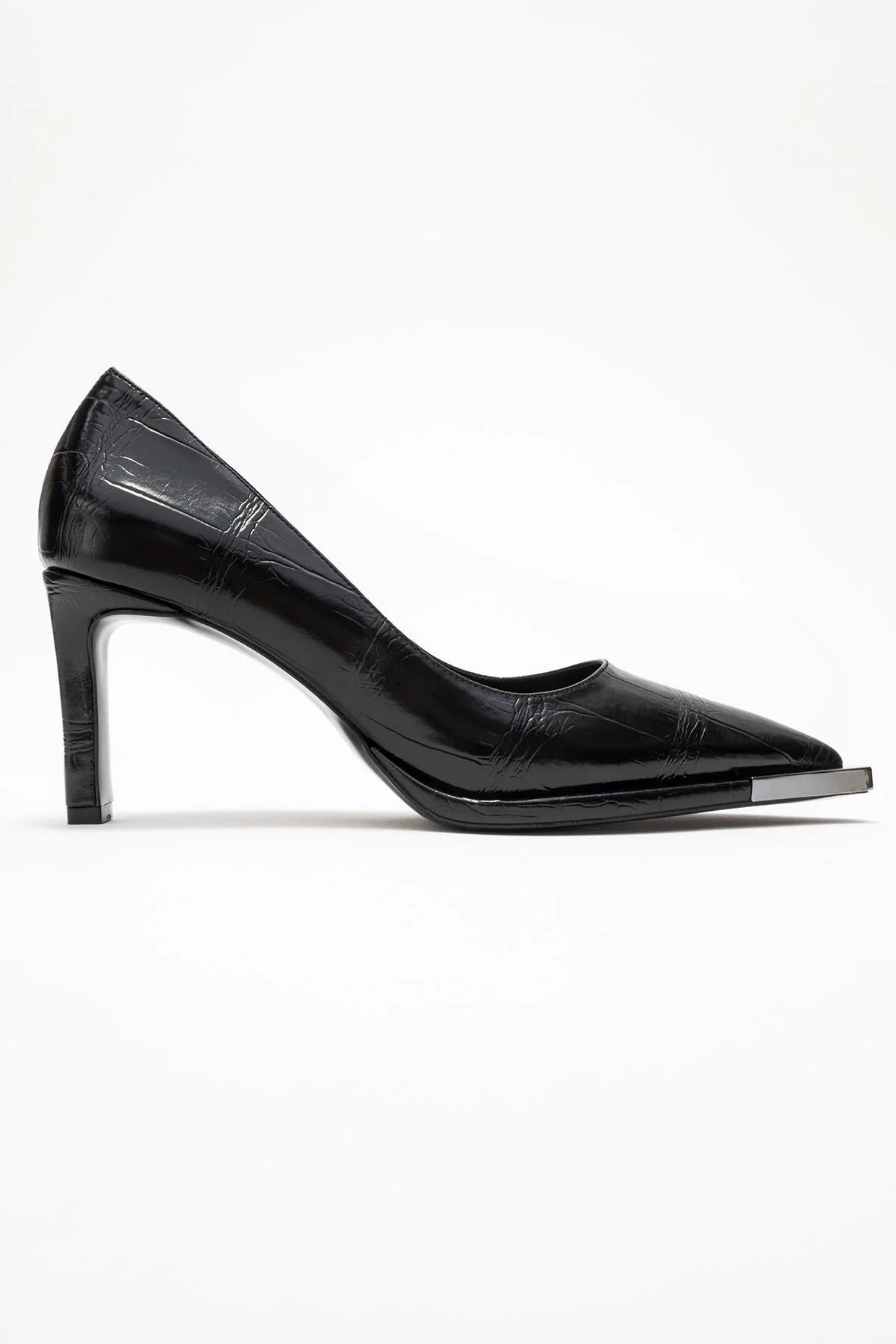 Liora - Black Printed Platinum-Detail Block Heel Pump (Women) - Image 6