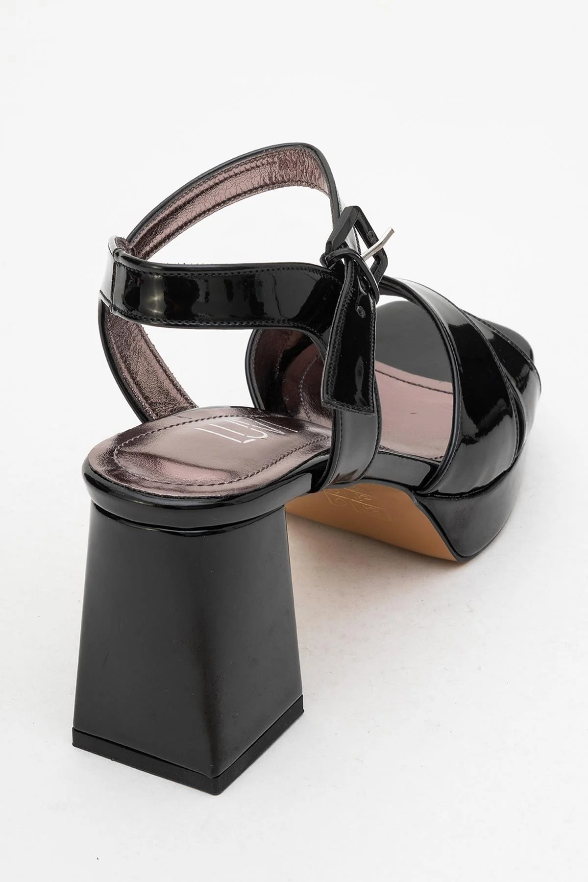 Lisbon - Black Patent Platform Heel Shoe (Women) - Image 5