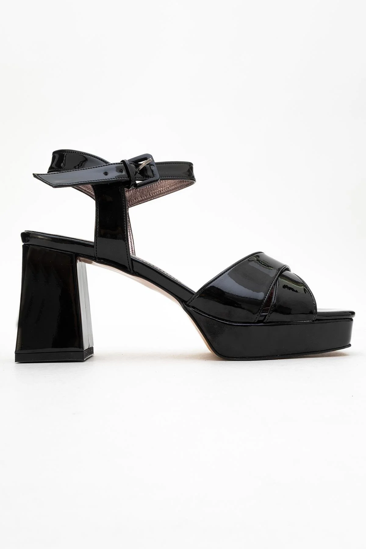 Lisbon - Black Patent Platform Heel Shoe (Women) - Image 6