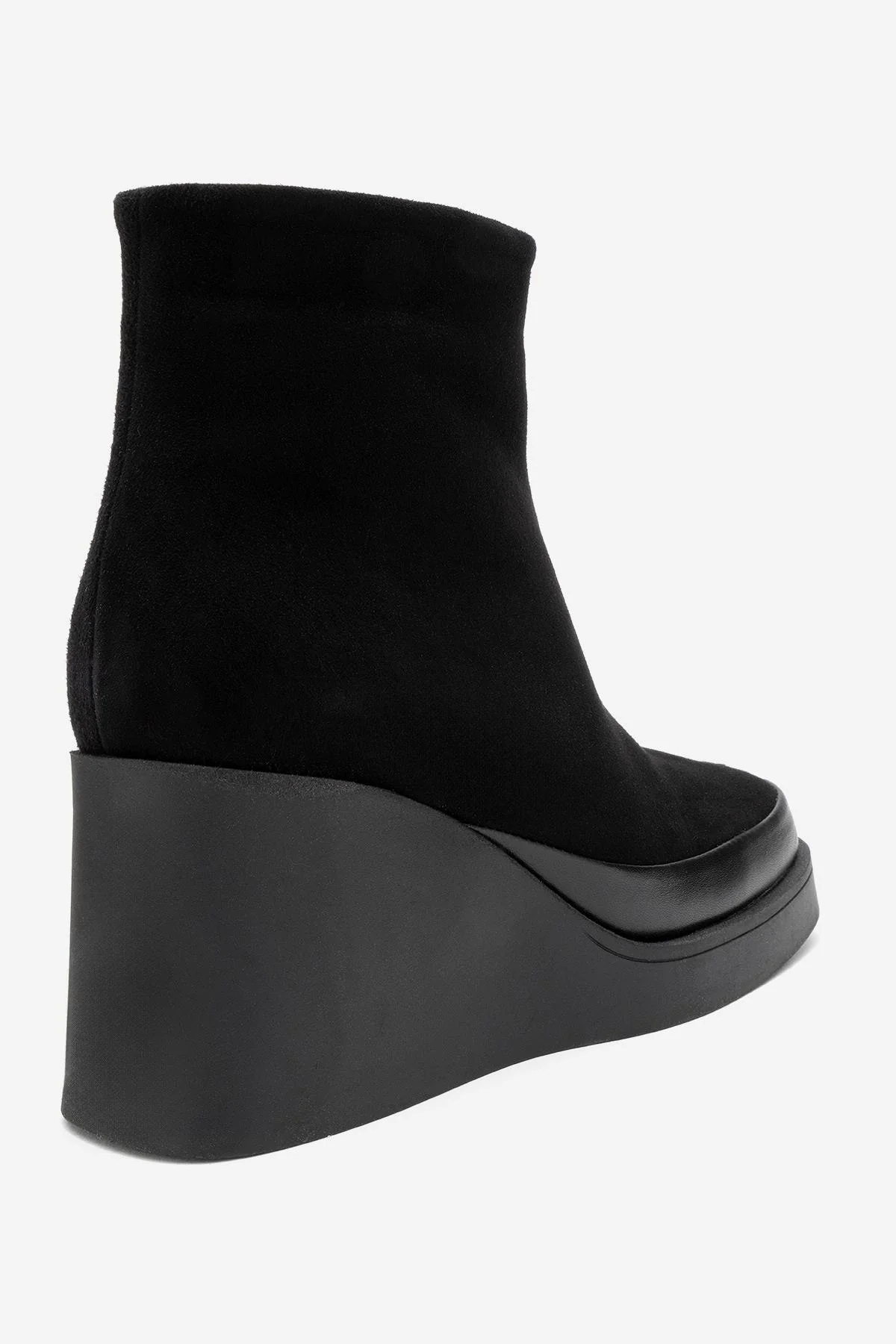 Livia - Black Genuine Leather Platform Wedge Boot (Women) - Image 5