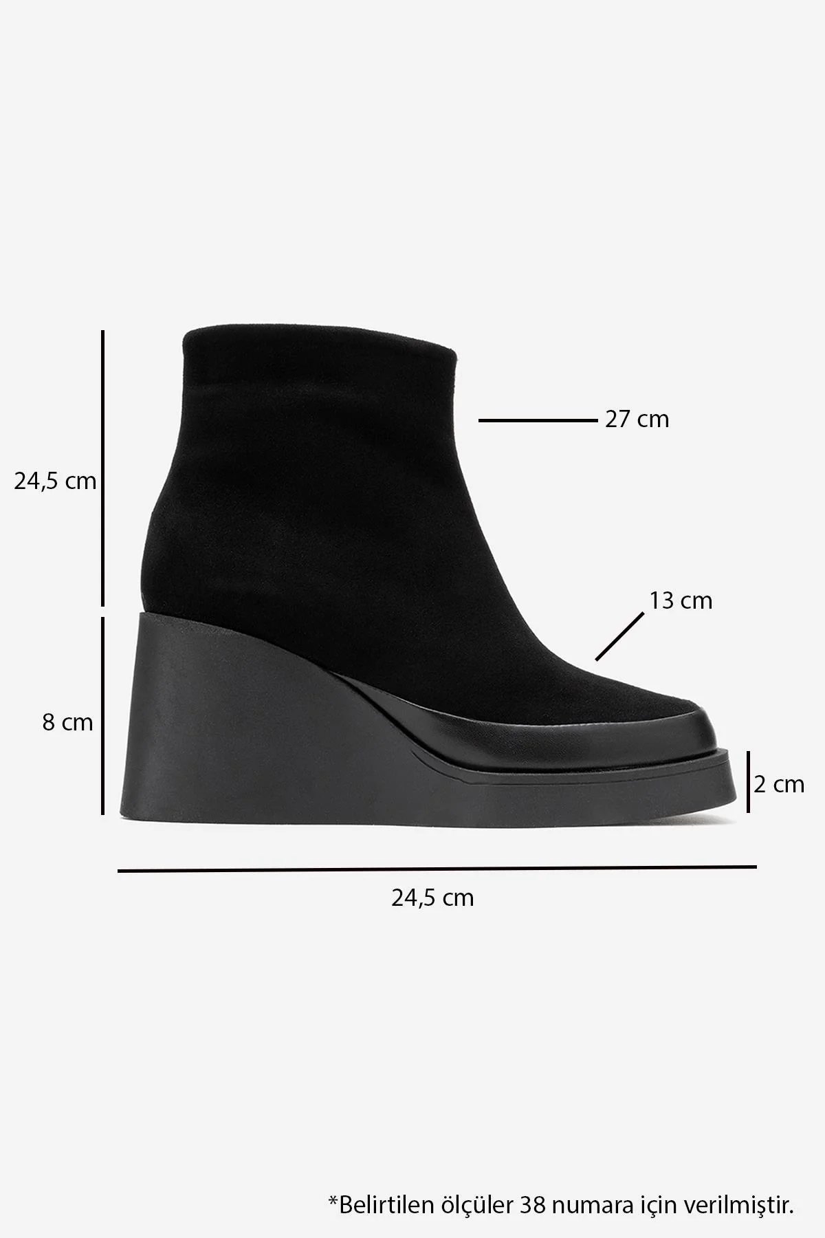 Livia - Black Genuine Leather Platform Wedge Boot (Women) - Image 6